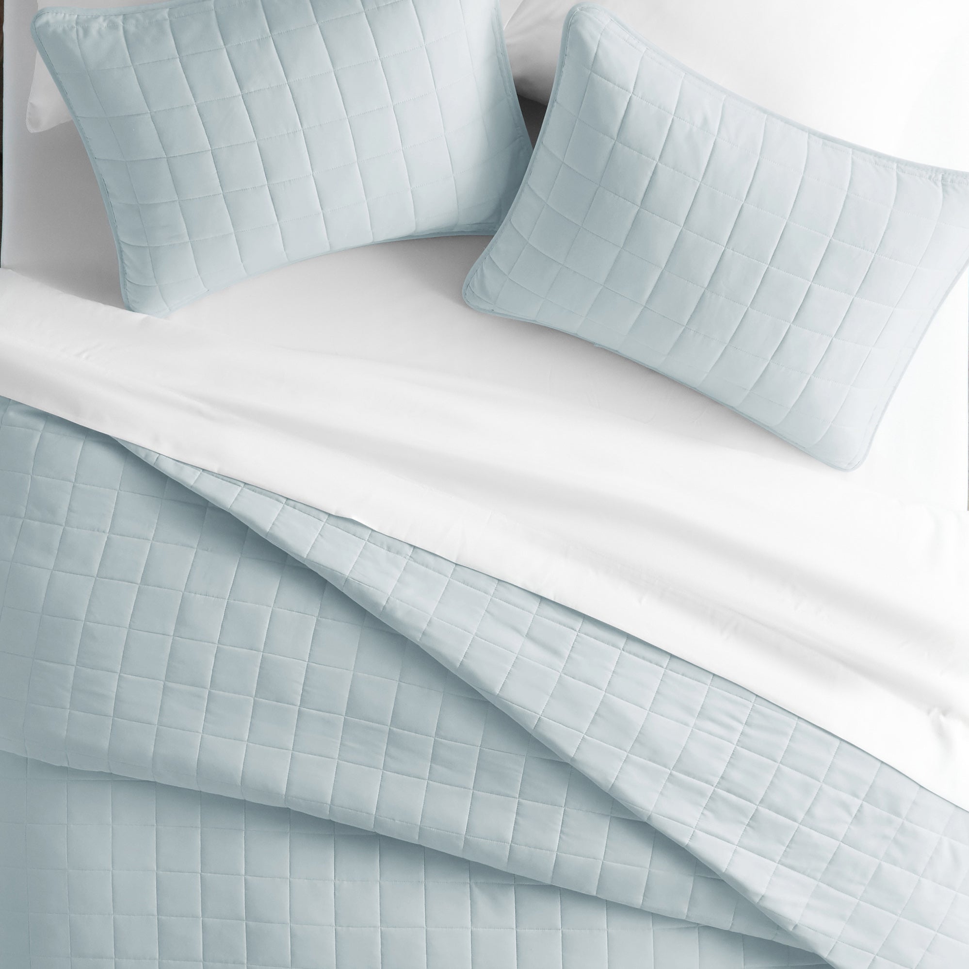 Lightweight Square Stitch Quilted Coverlet Set