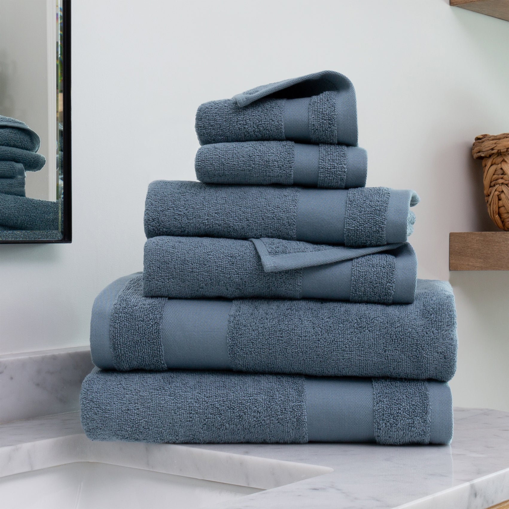 6-Piece Hotel-Quality 100% Cotton Bath Towel Set
