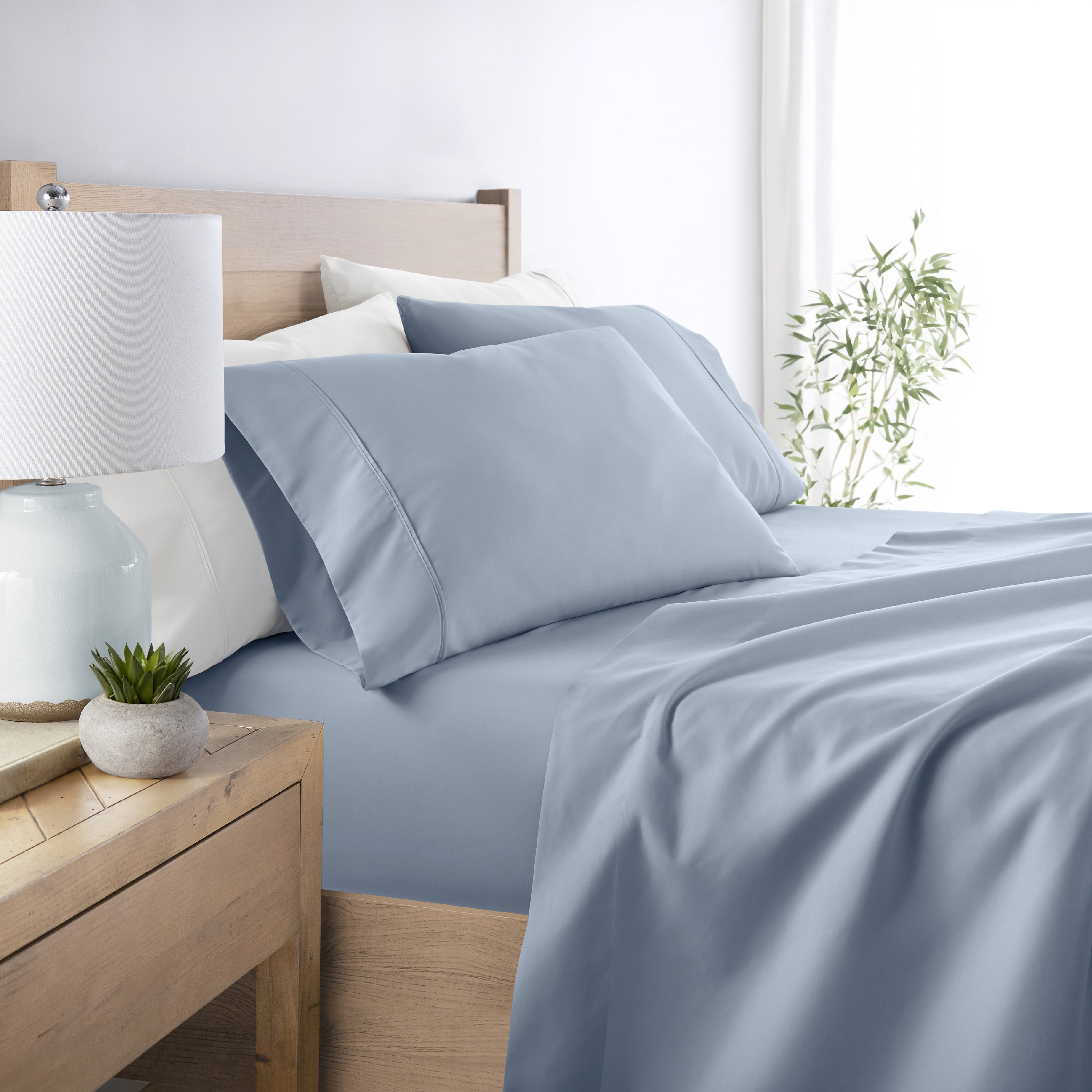 4-Piece Double Brushed Solid Sheet Set