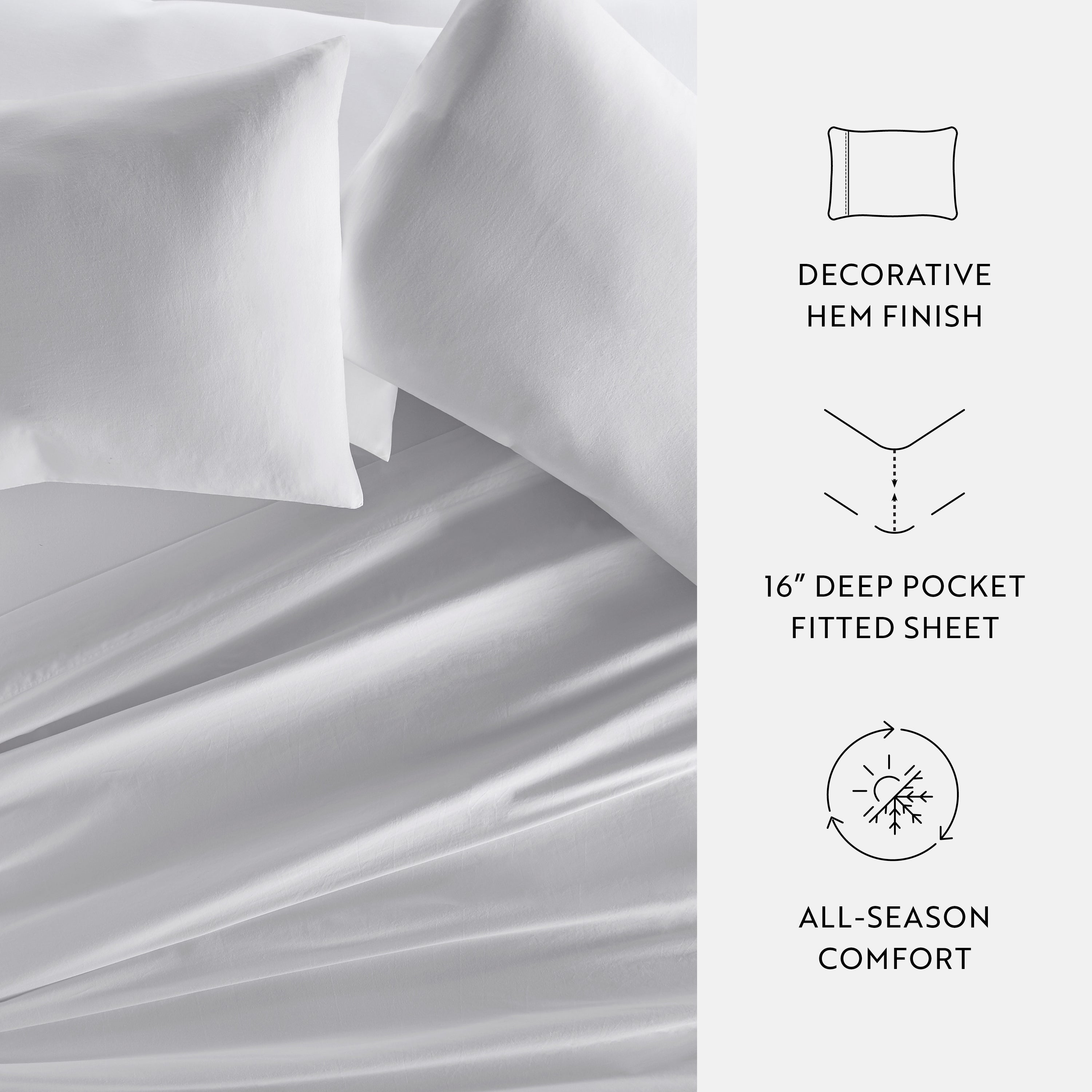 4-Piece 100% Cotton Long Staple Sheet Set