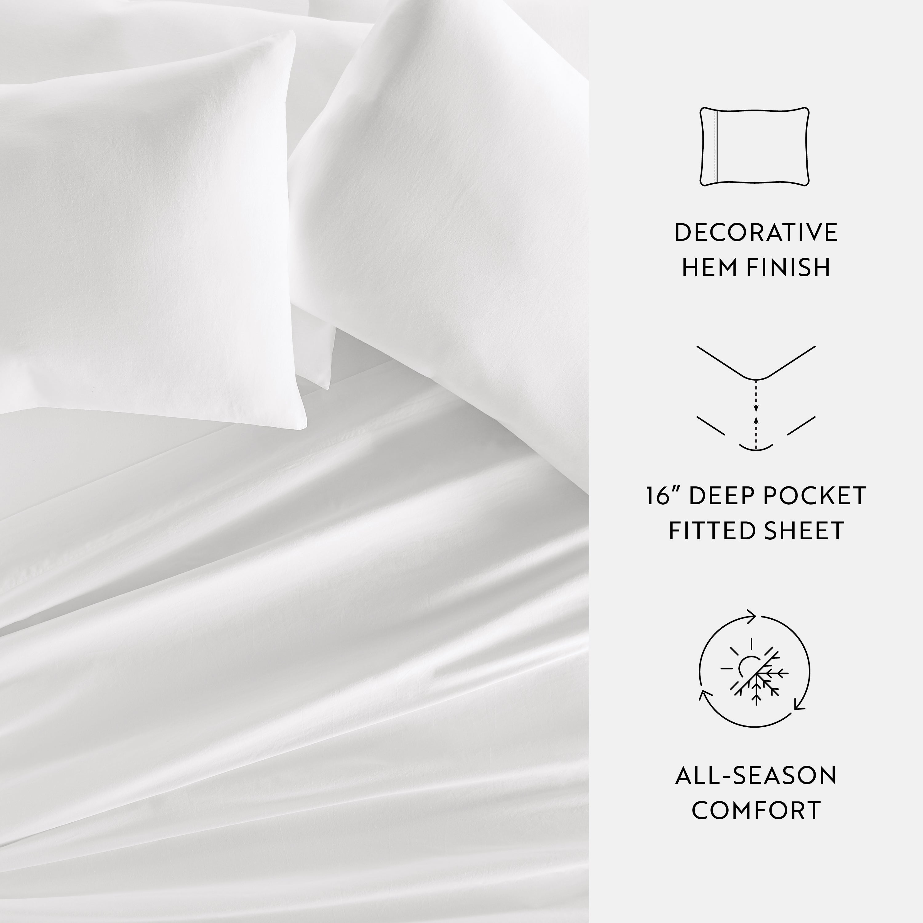 4-Piece 100% Cotton Long Staple Sheet Set