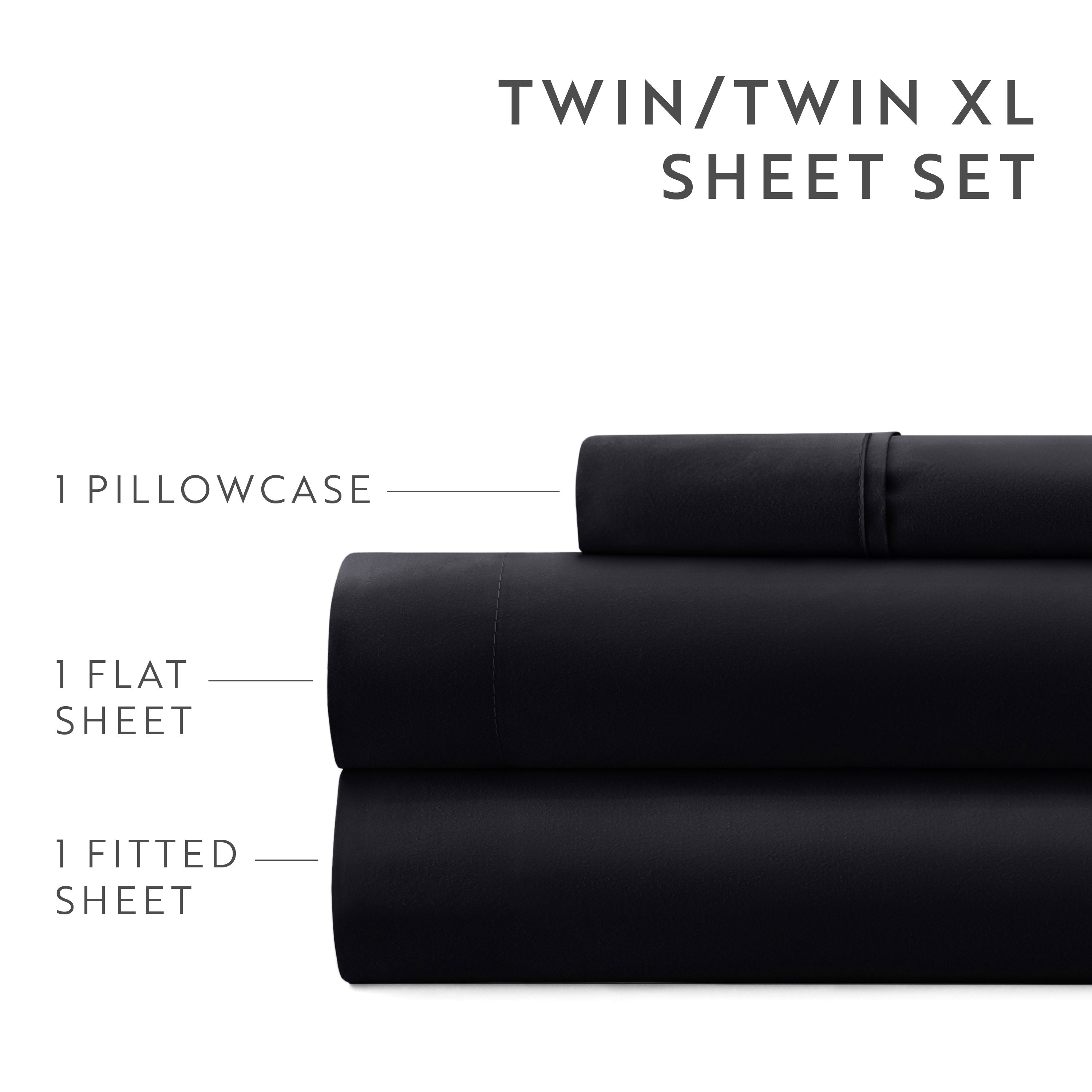 4-Piece Double Brushed Solid Sheet Set