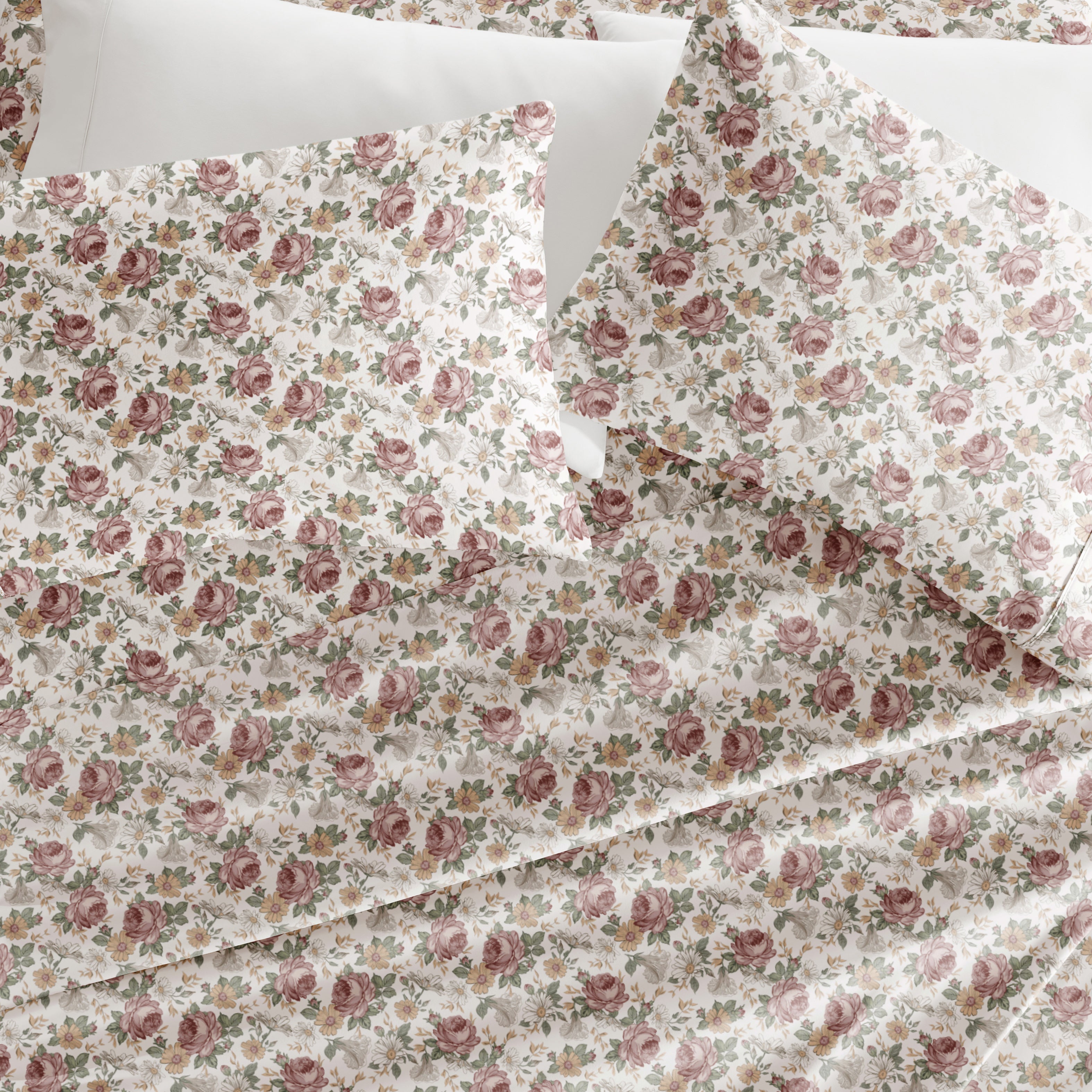 Blooming Floral 4-Piece Patterned Sheet Set