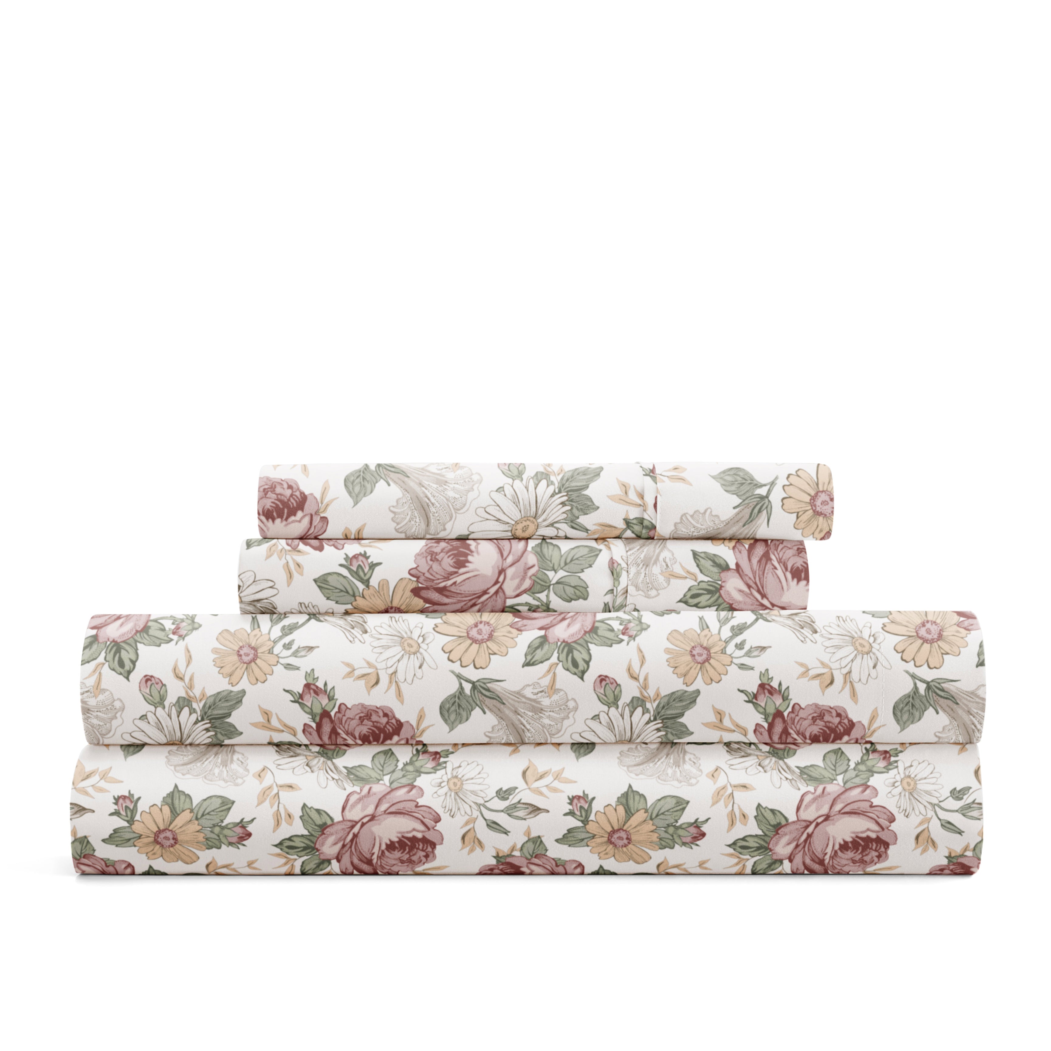 Blooming Floral 4-Piece Patterned Sheet Set