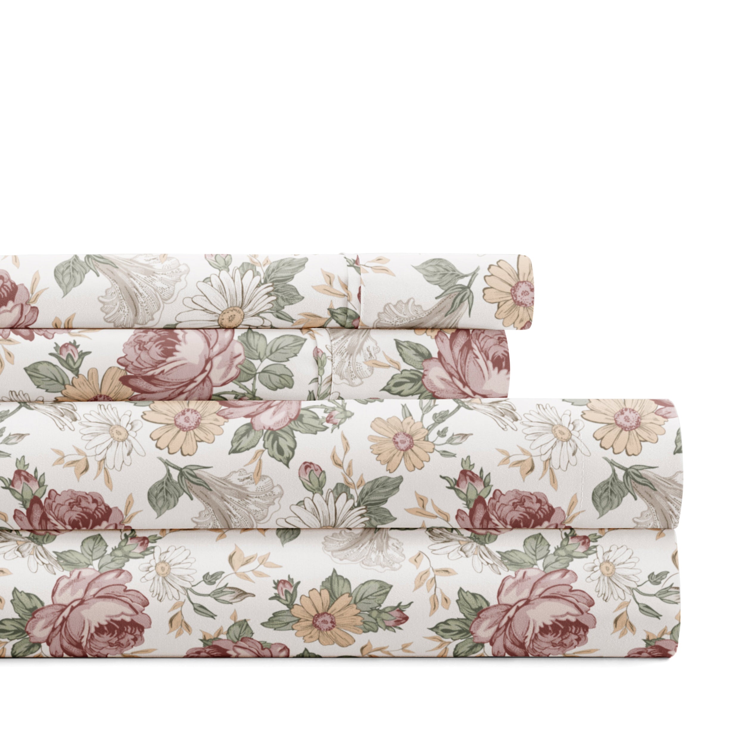 Blooming Floral 4-Piece Patterned Sheet Set