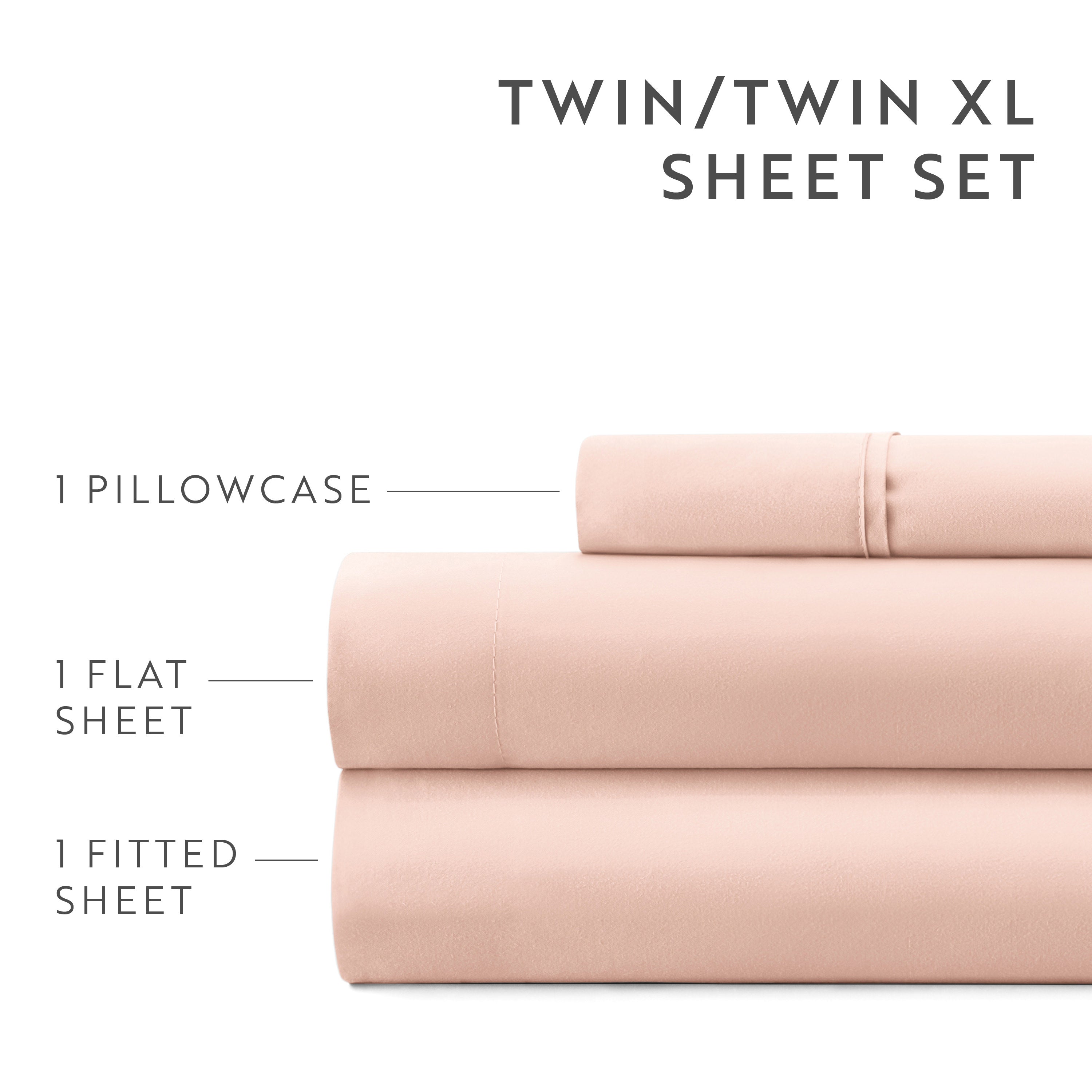 4-Piece Double Brushed Solid Sheet Set