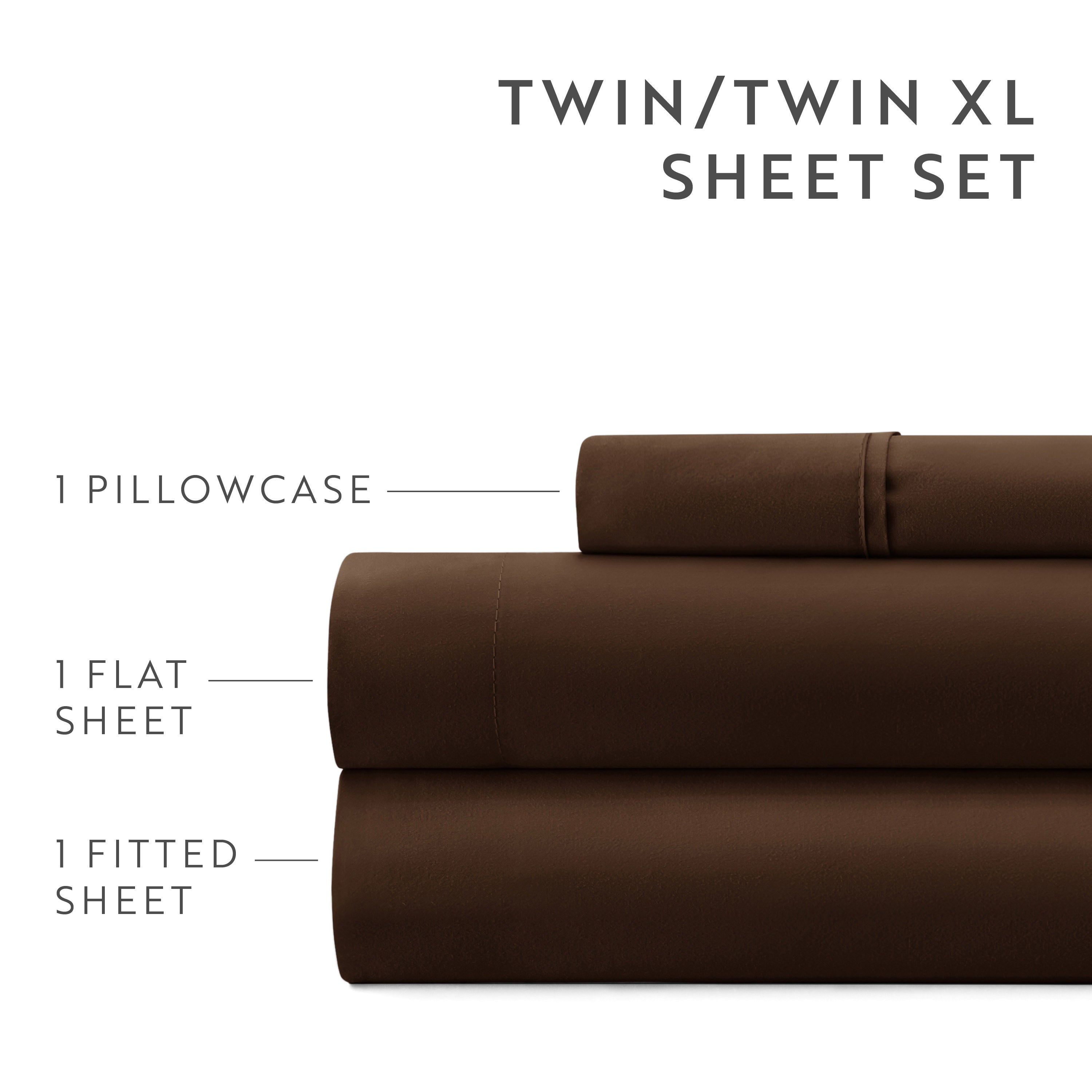 4-Piece Double Brushed Solid Sheet Set