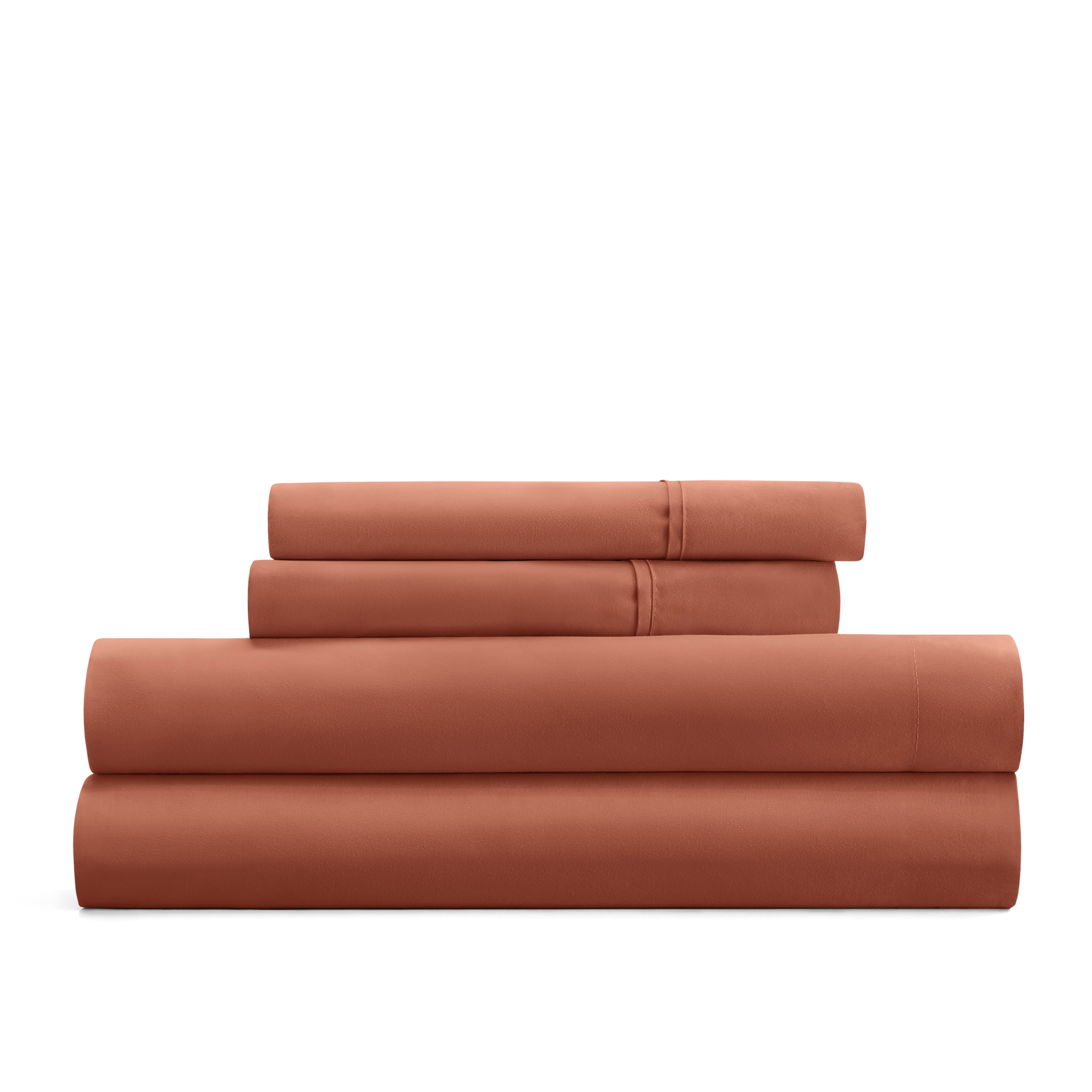 4-Piece Double Brushed Solid Sheet Set