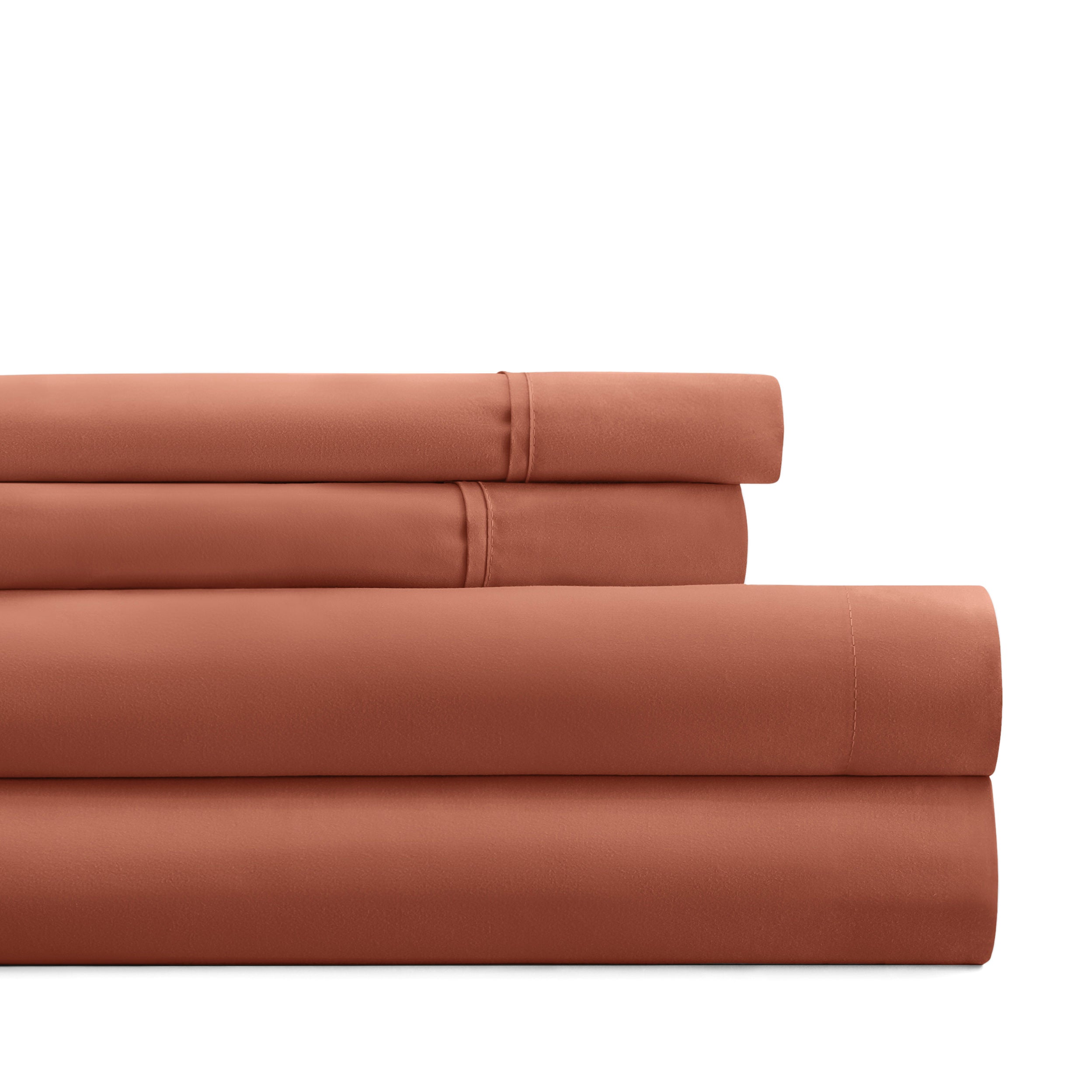 4-Piece Double Brushed Solid Sheet Set