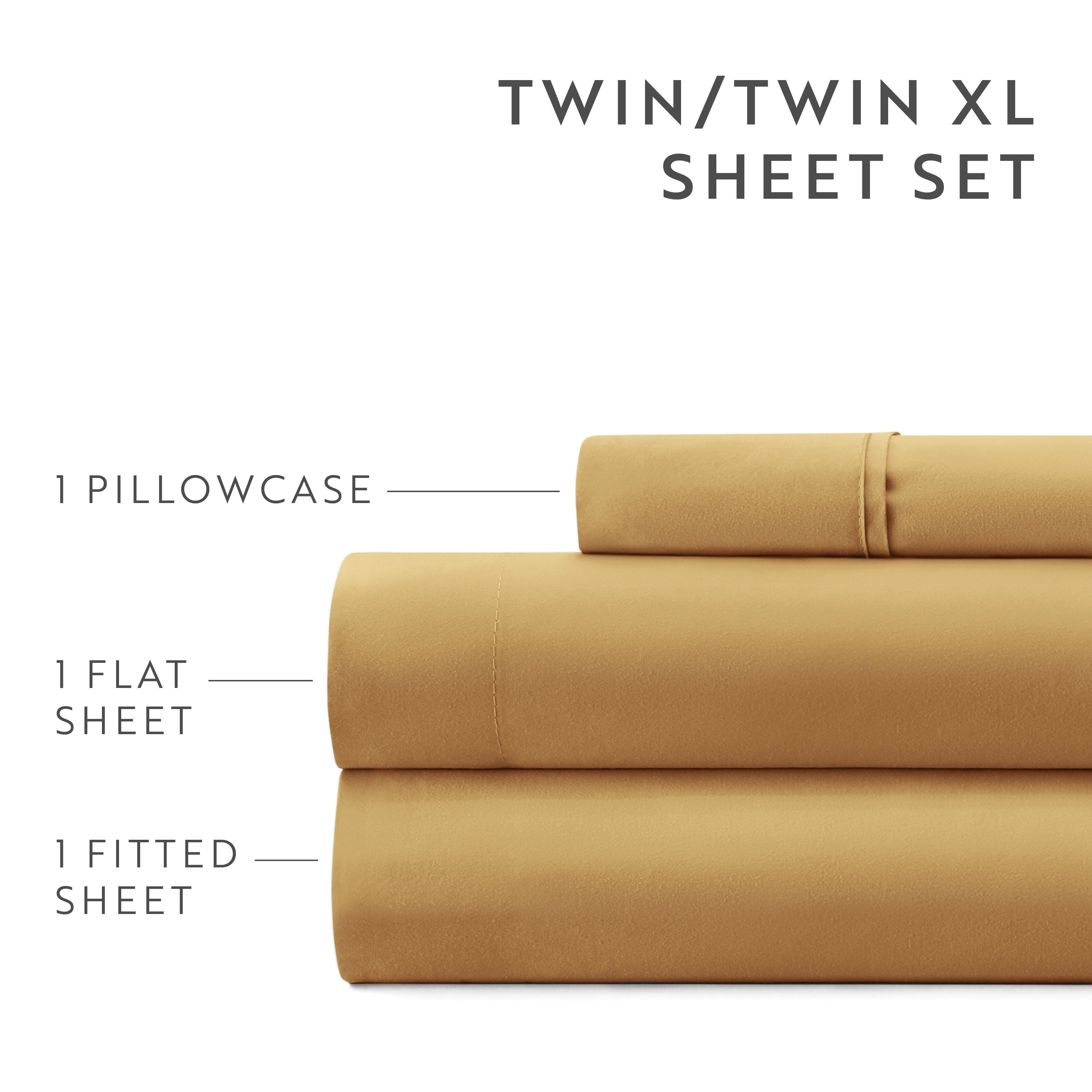 4-Piece Double Brushed Solid Sheet Set