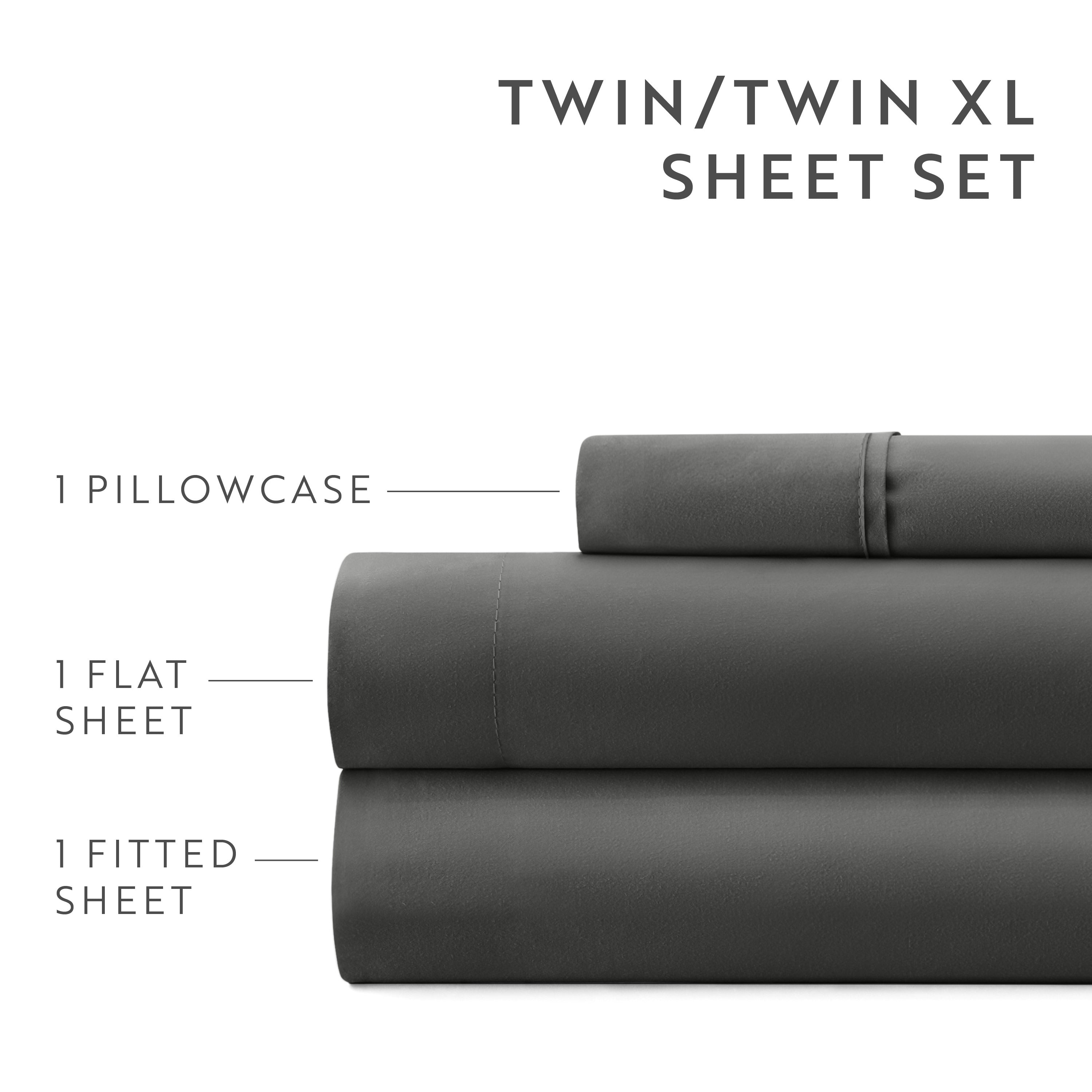 4-Piece Double Brushed Solid Sheet Set