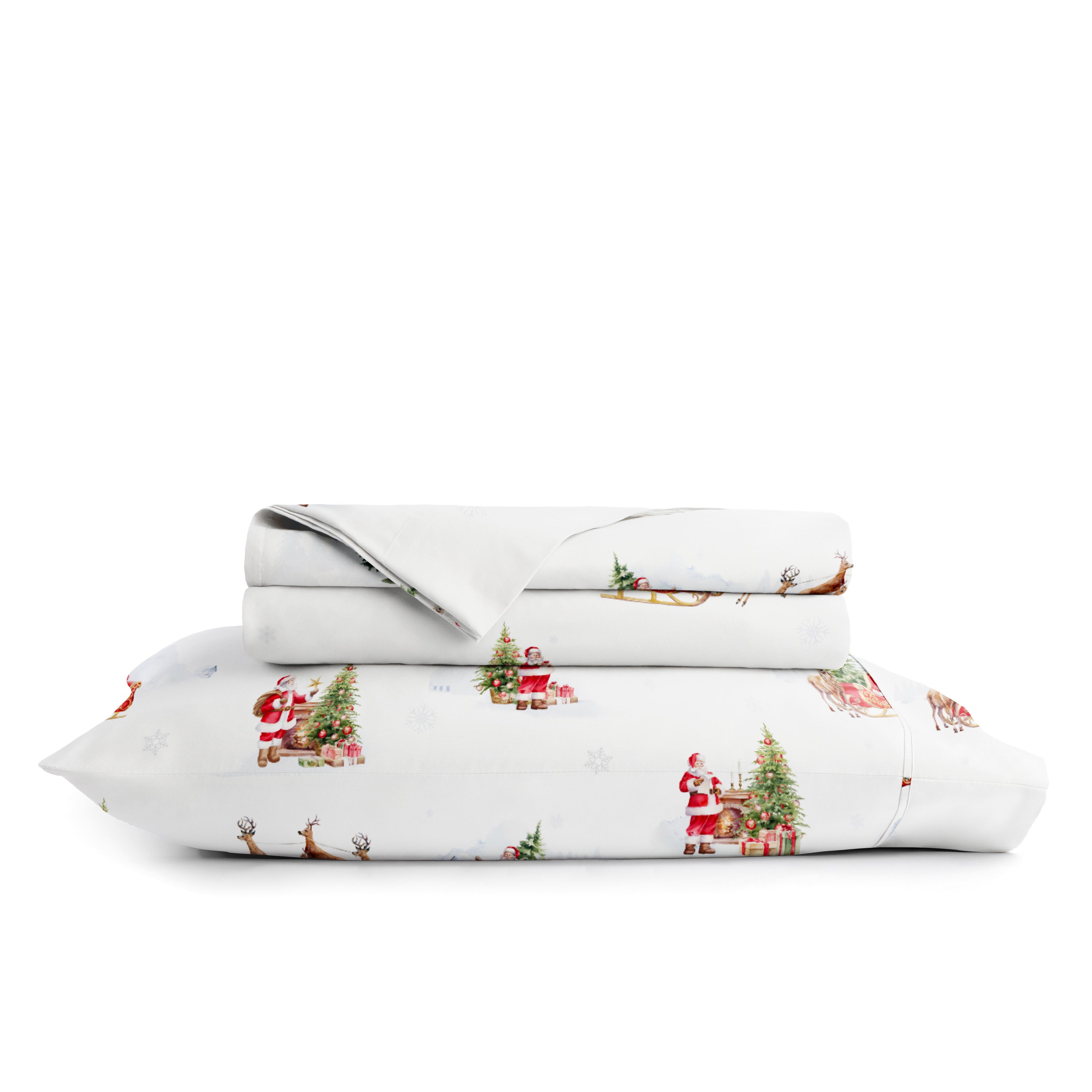 Nostalgic Santa 4-Piece Patterned Sheet Set