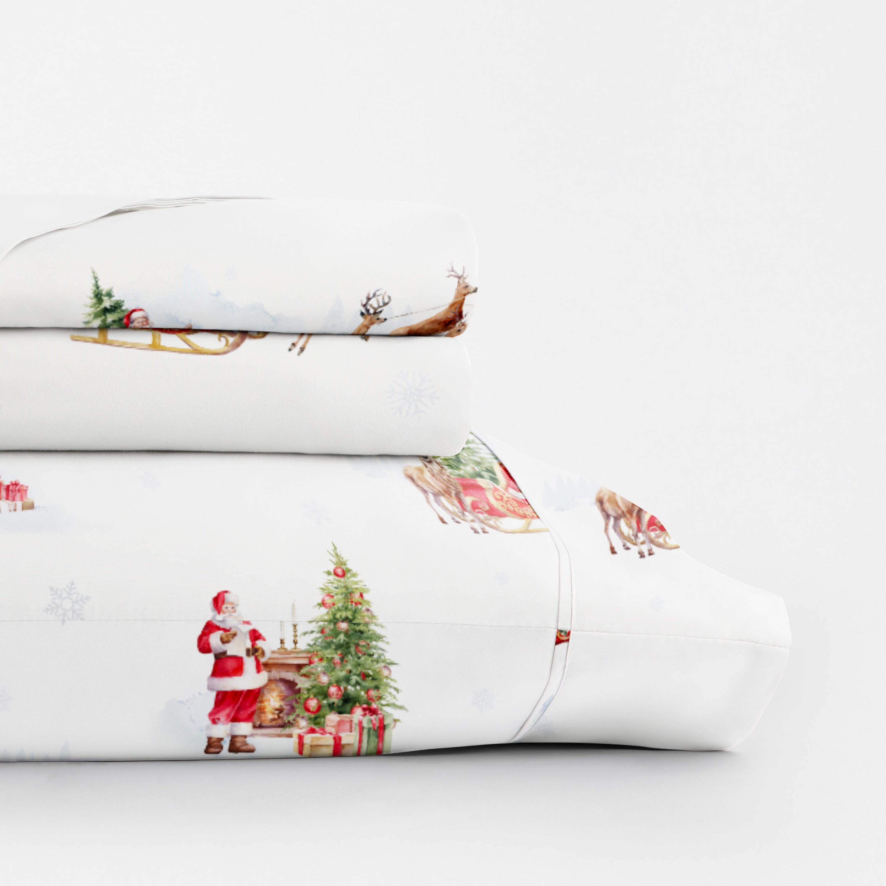 Nostalgic Santa 4-Piece Patterned Sheet Set