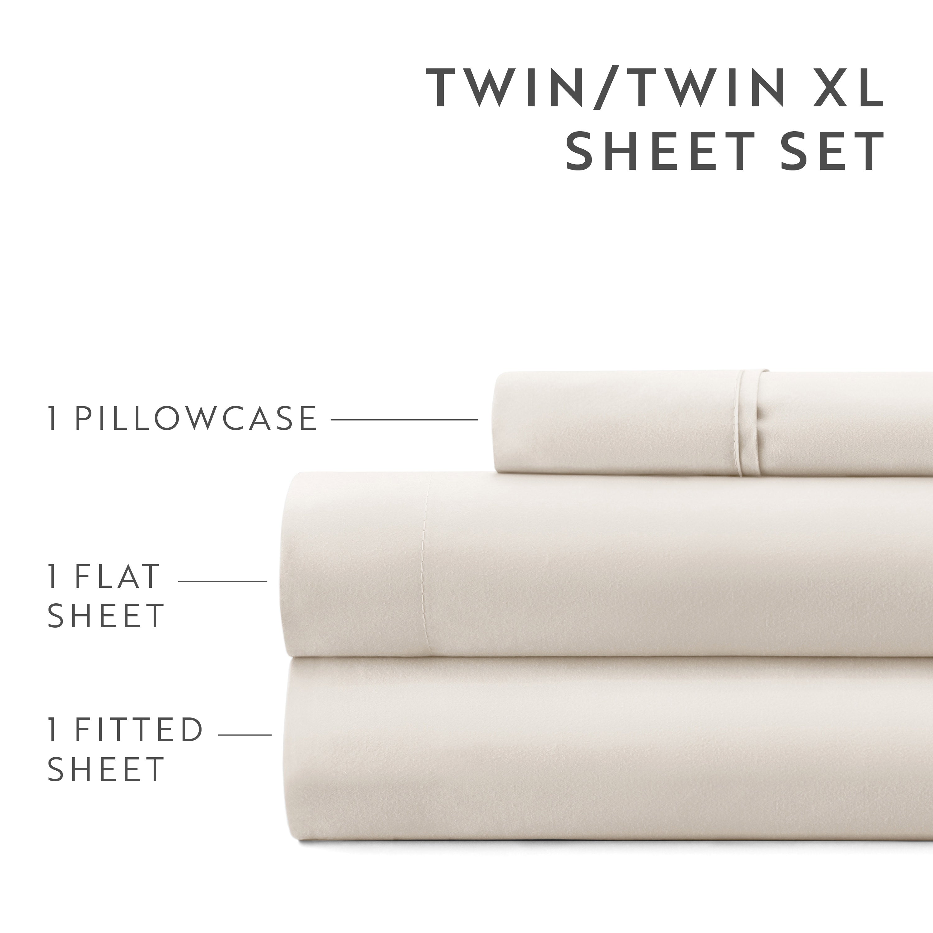 4-Piece Double Brushed Solid Sheet Set