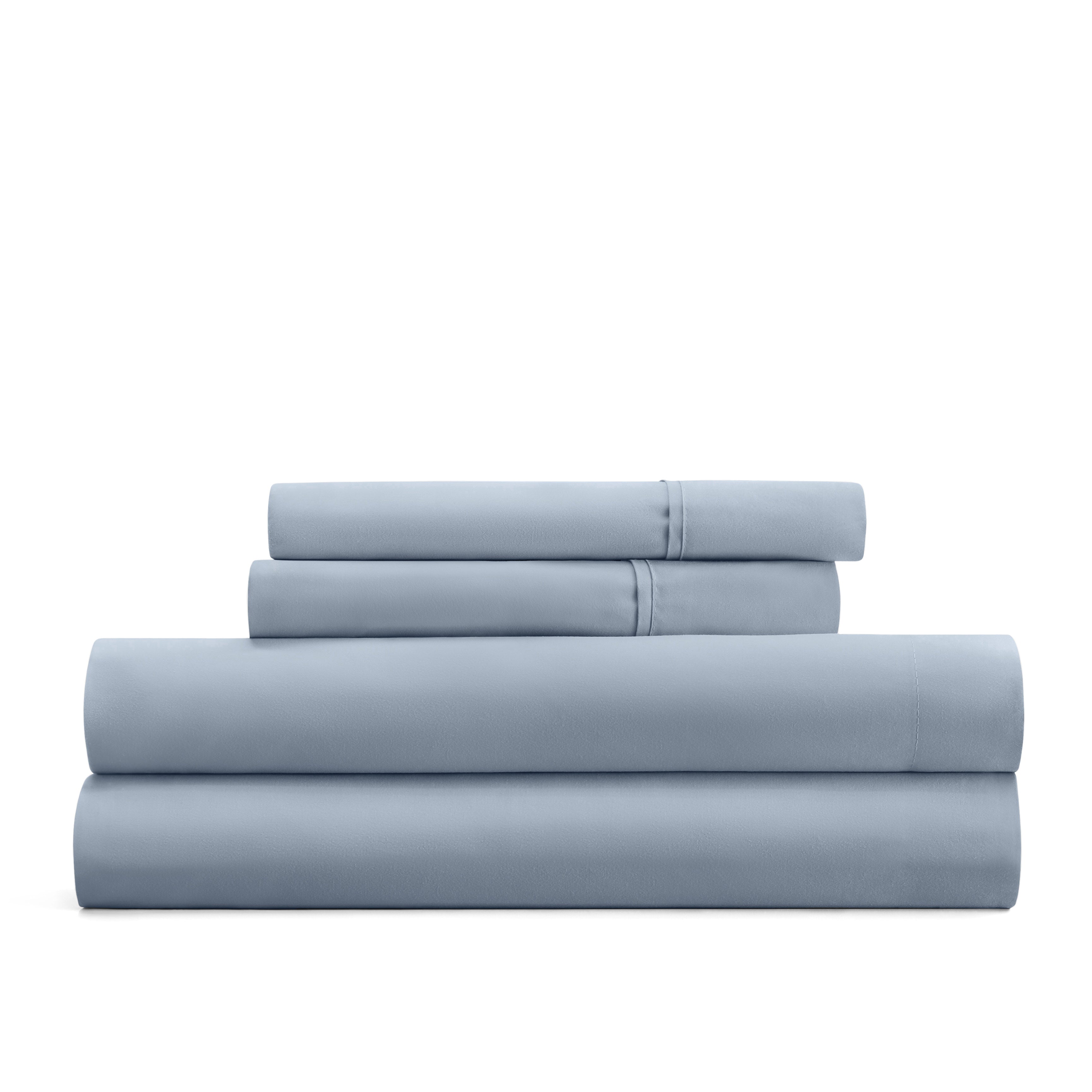 4-Piece Double Brushed Solid Sheet Set
