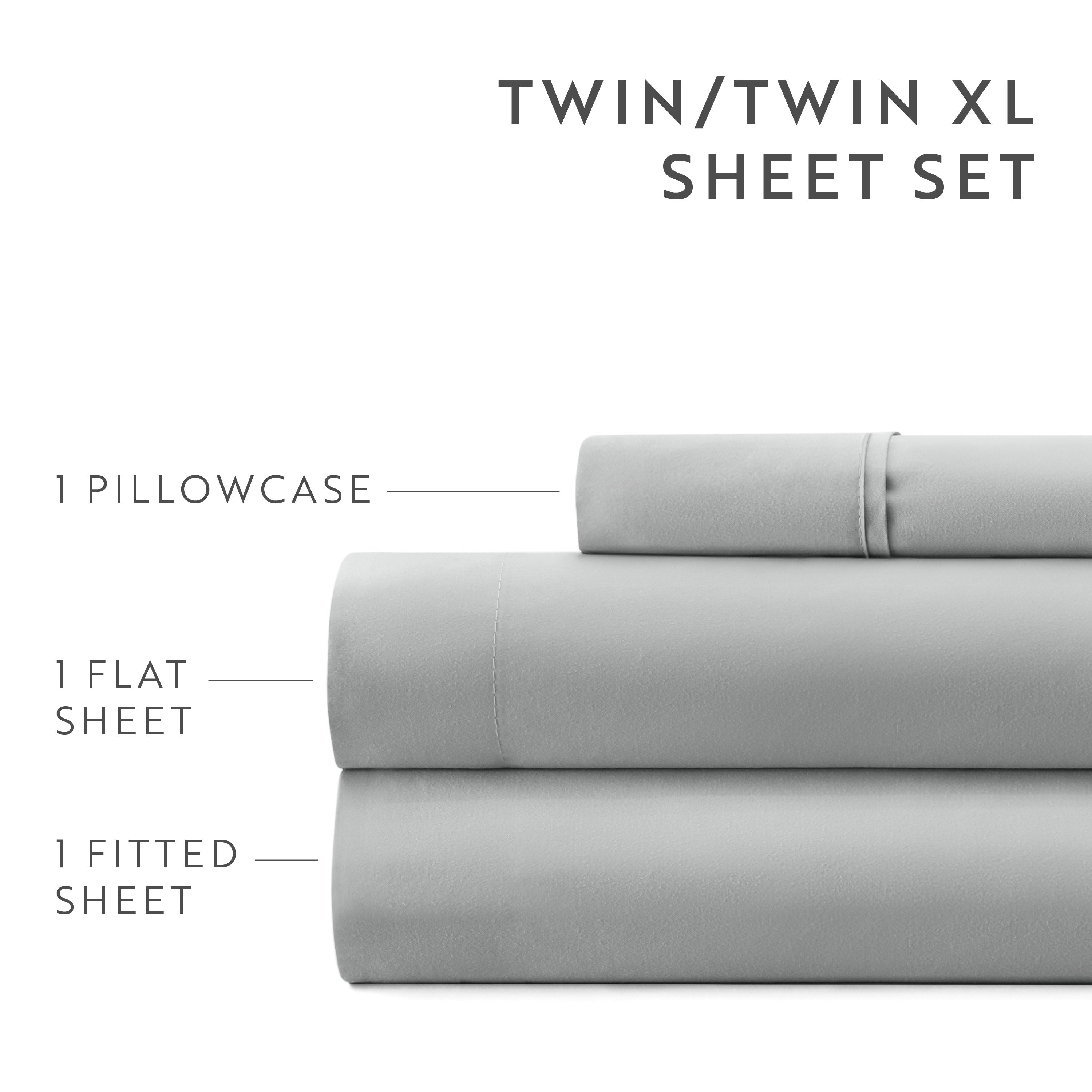 4-Piece Double Brushed Solid Sheet Set