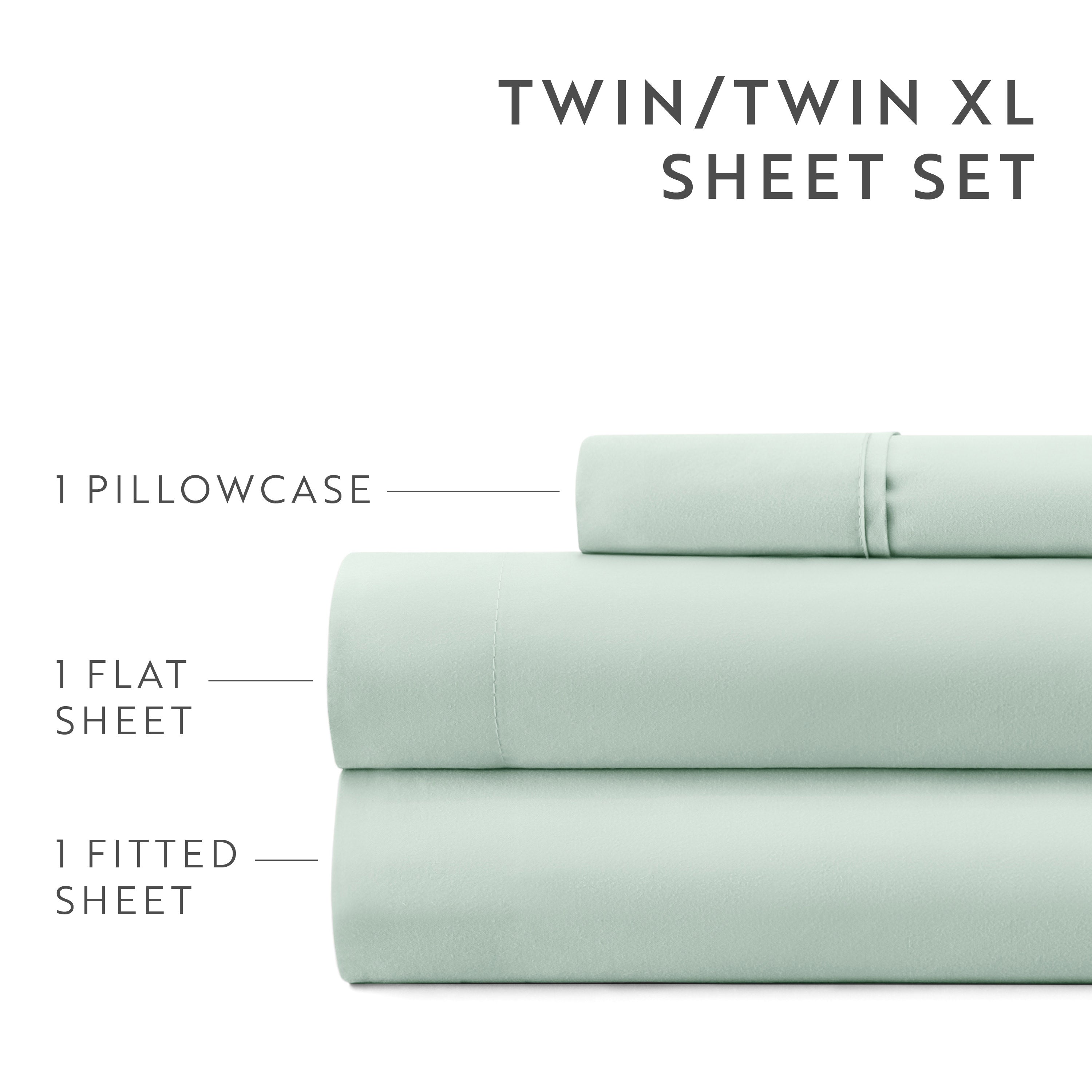 4-Piece Double Brushed Solid Sheet Set