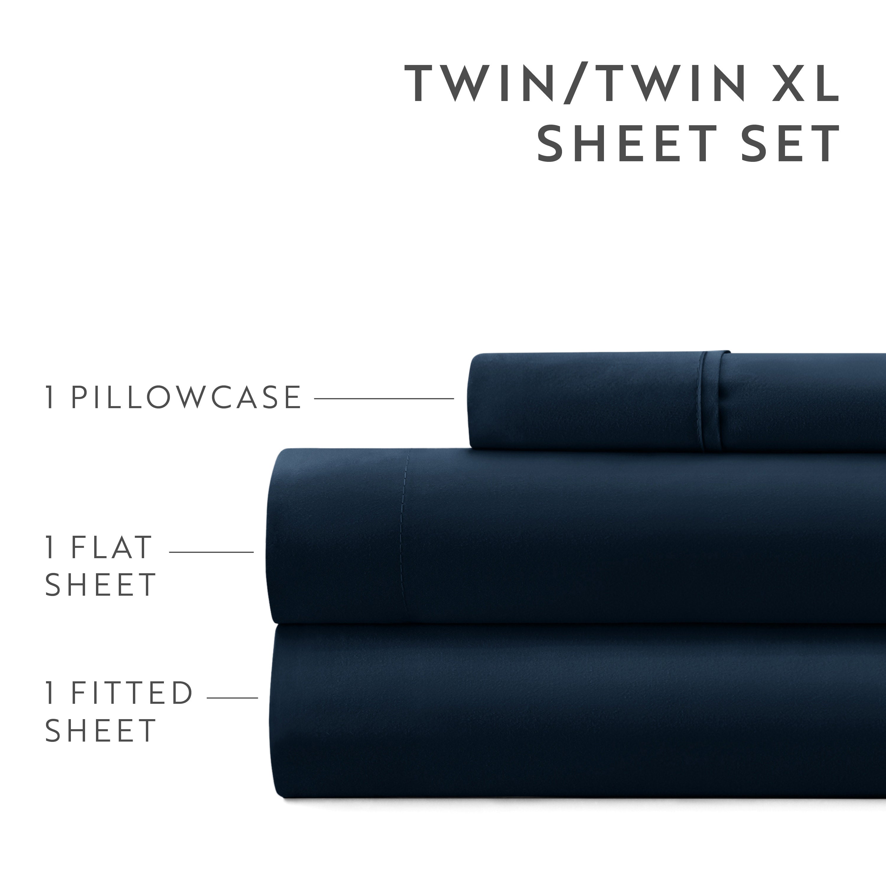 4-Piece Double Brushed Solid Sheet Set
