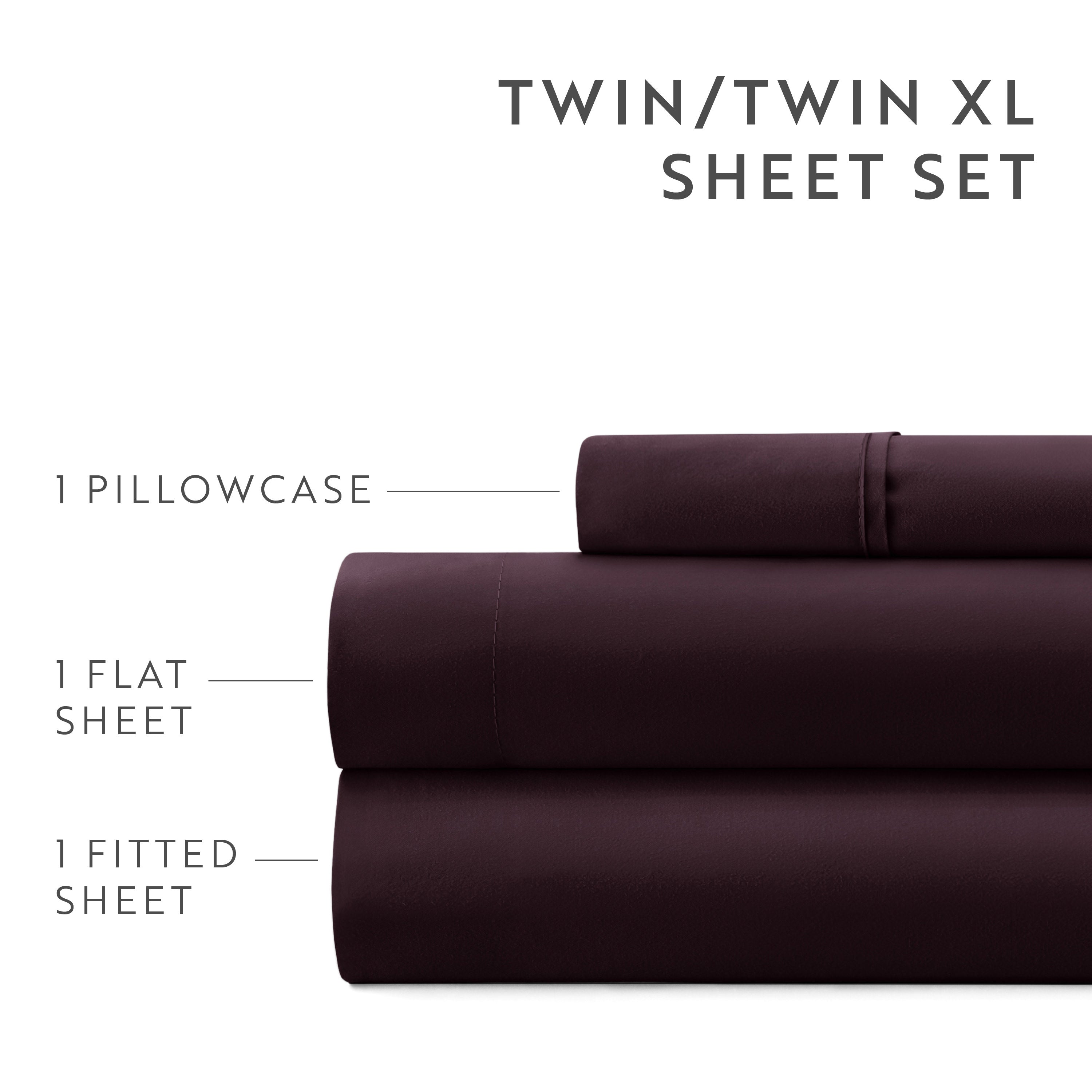 4-Piece Double Brushed Solid Sheet Set