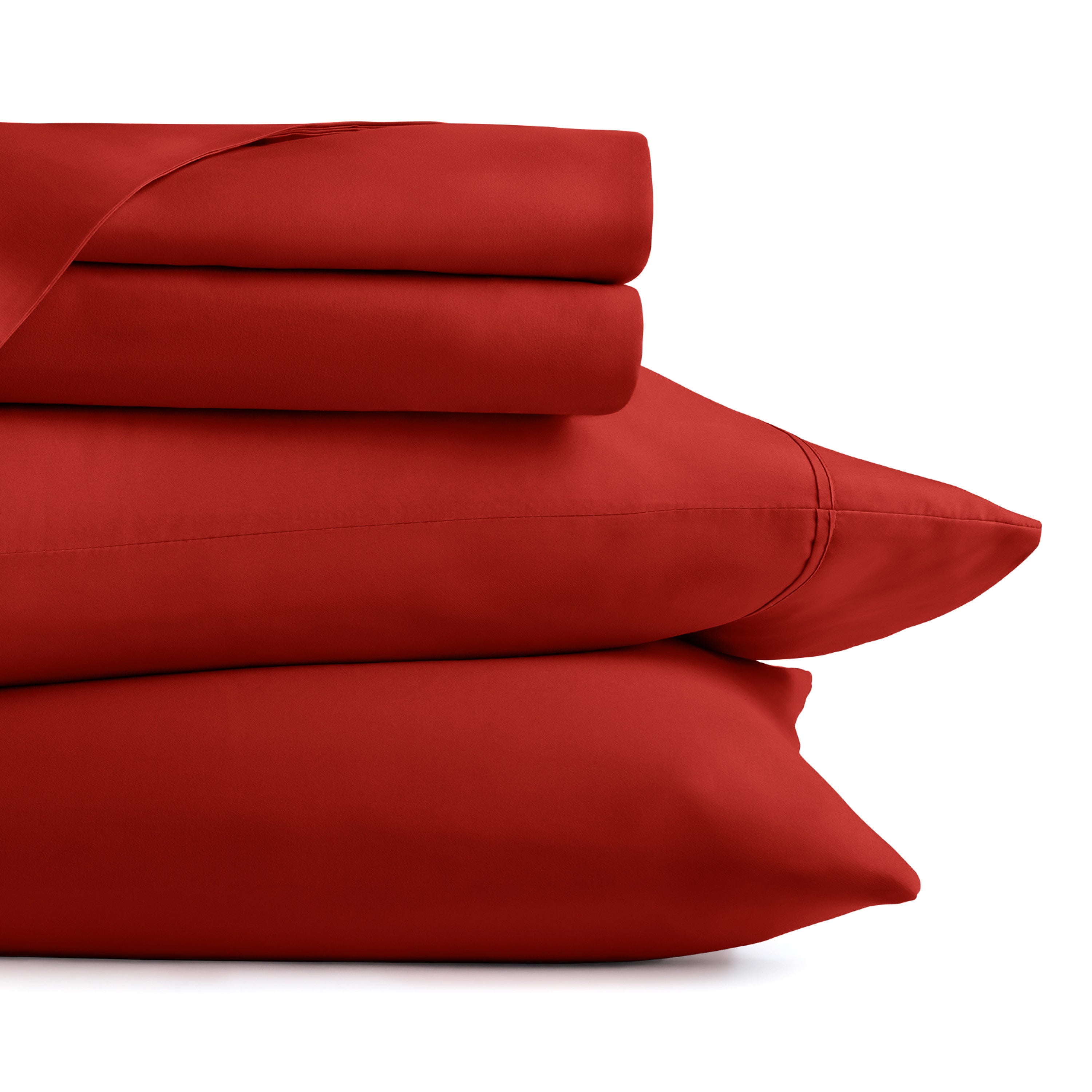 4-Piece Double Brushed Solid Sheet Set