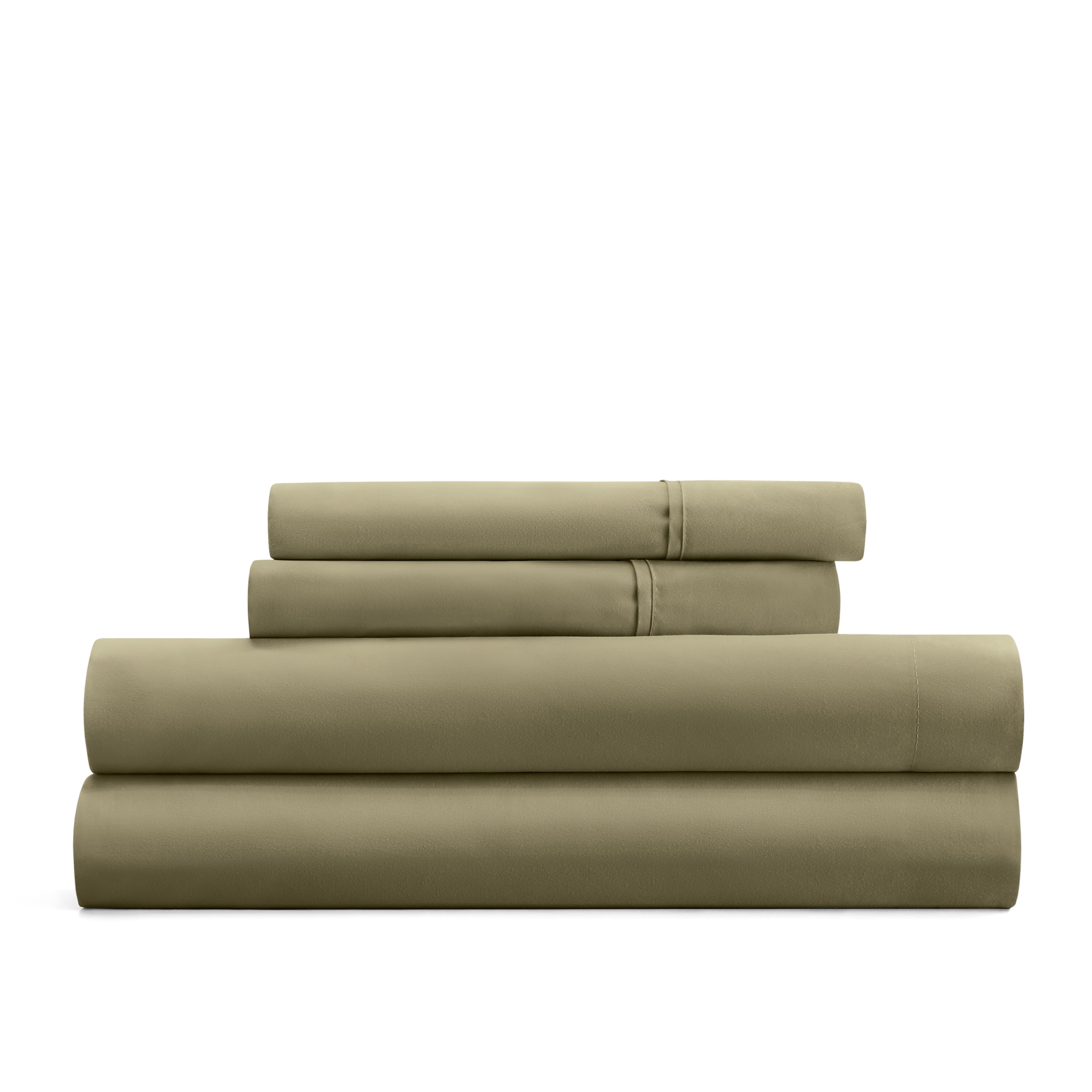 4-Piece Double Brushed Solid Sheet Set