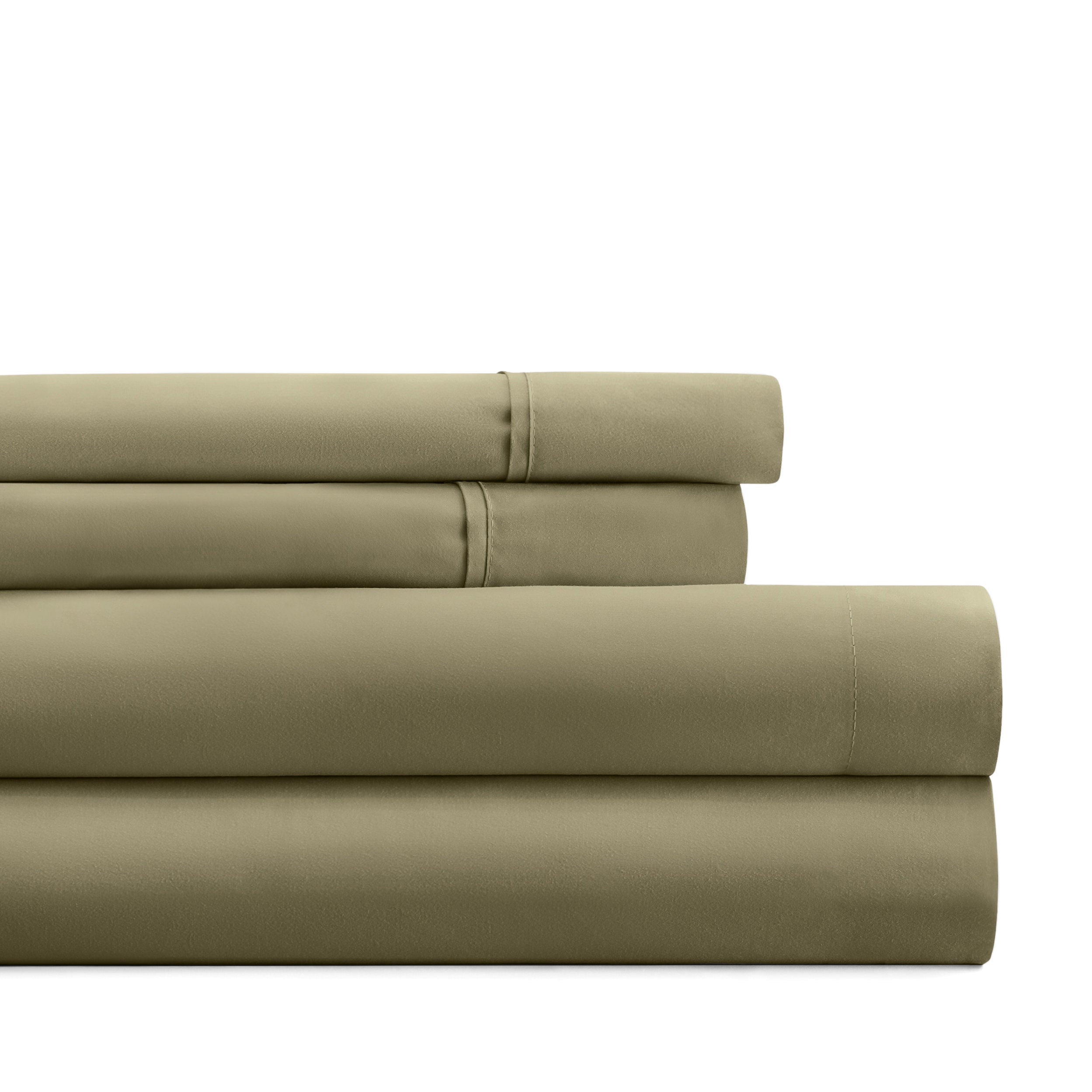 4-Piece Double Brushed Solid Sheet Set