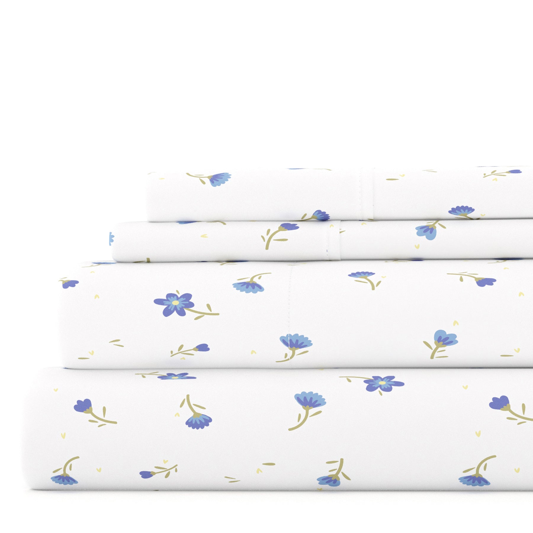 Soft Floral 4-Piece Patterned Sheet Set