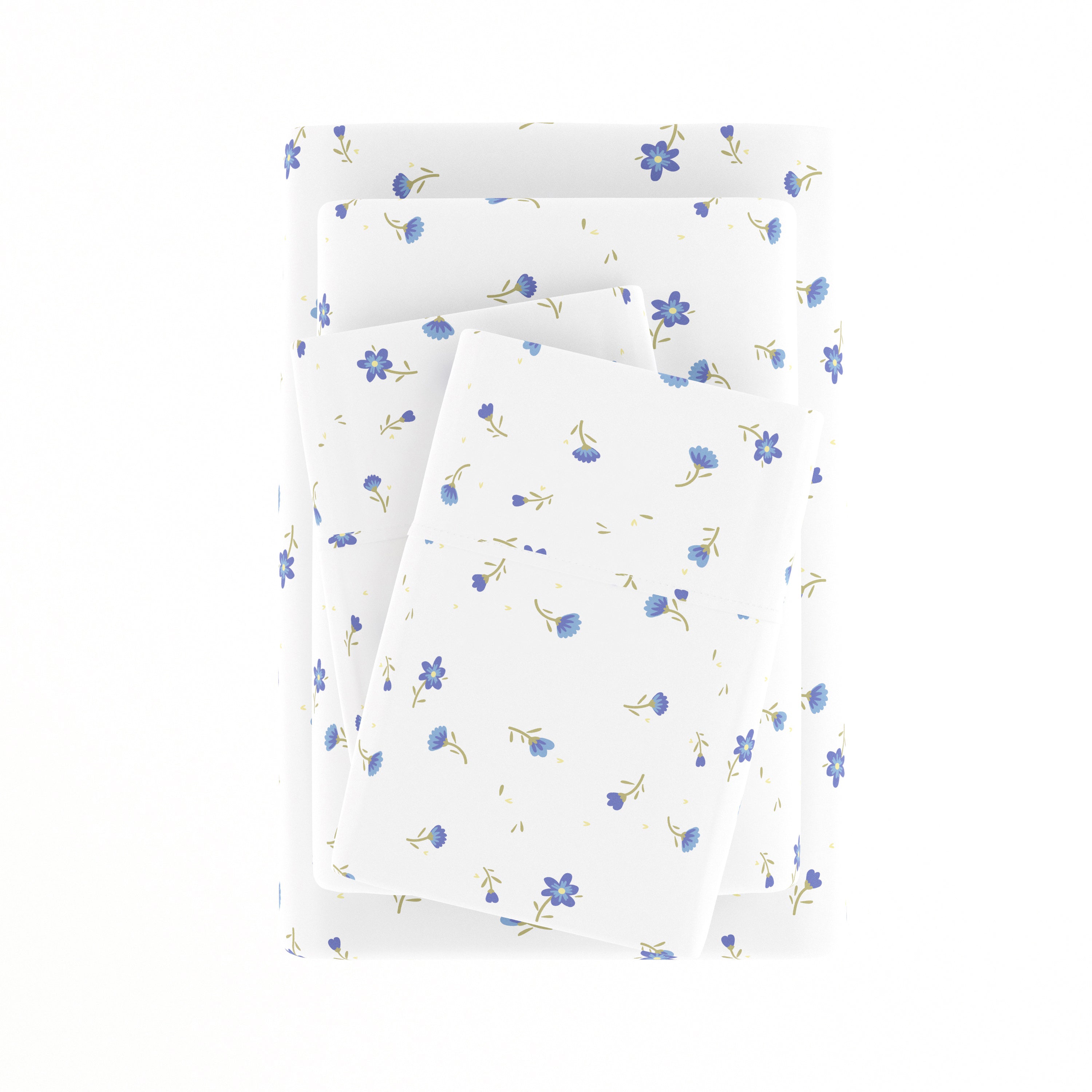 Soft Floral 4-Piece Patterned Sheet Set