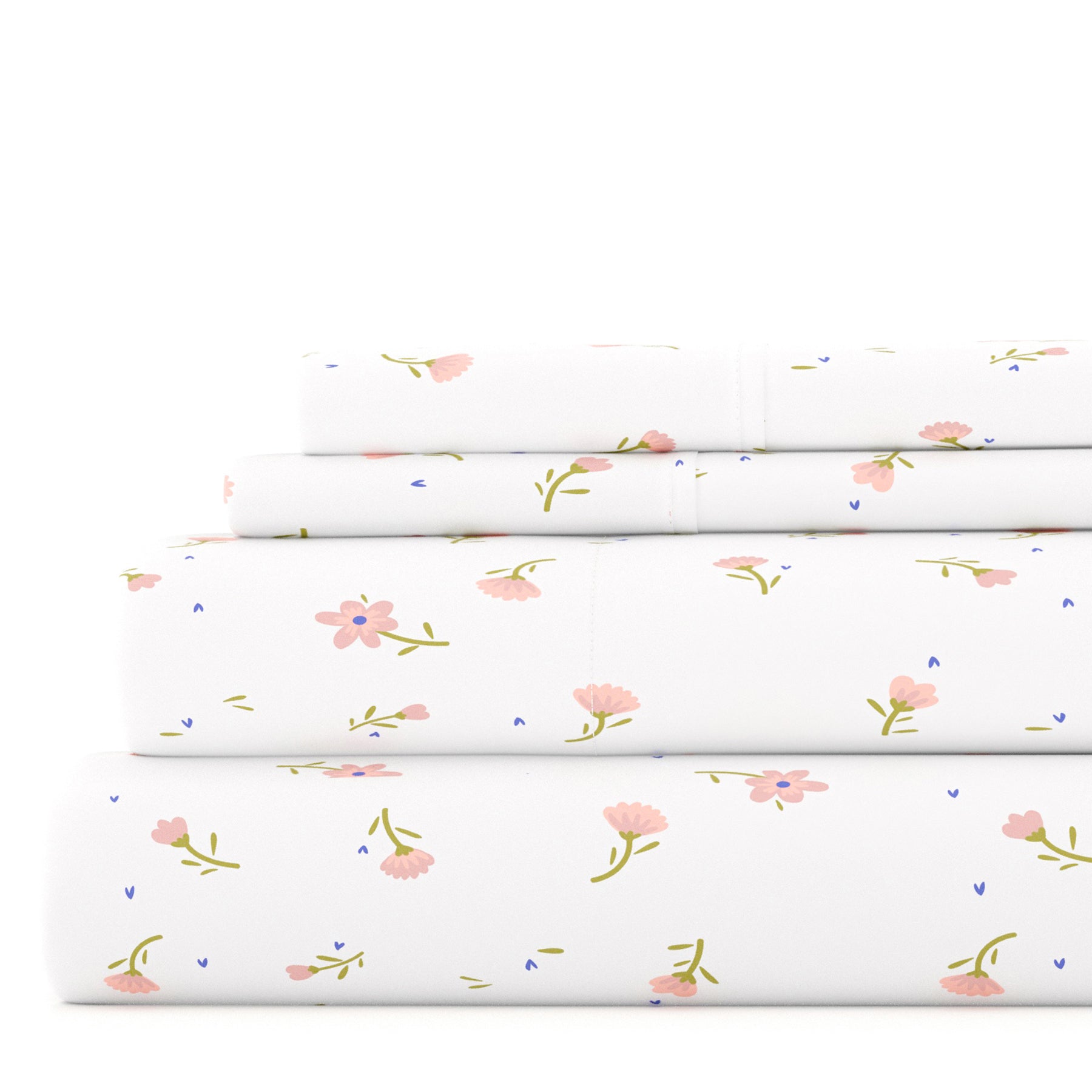 Soft Floral 4-Piece Patterned Sheet Set