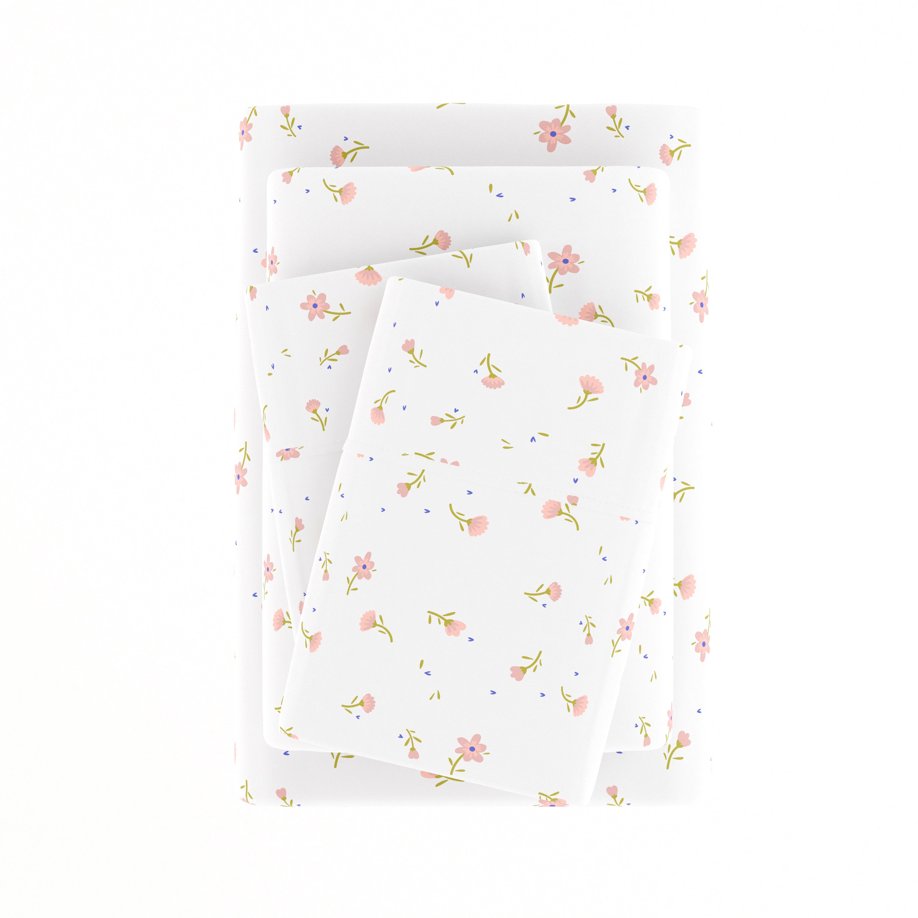 Soft Floral 4-Piece Patterned Sheet Set