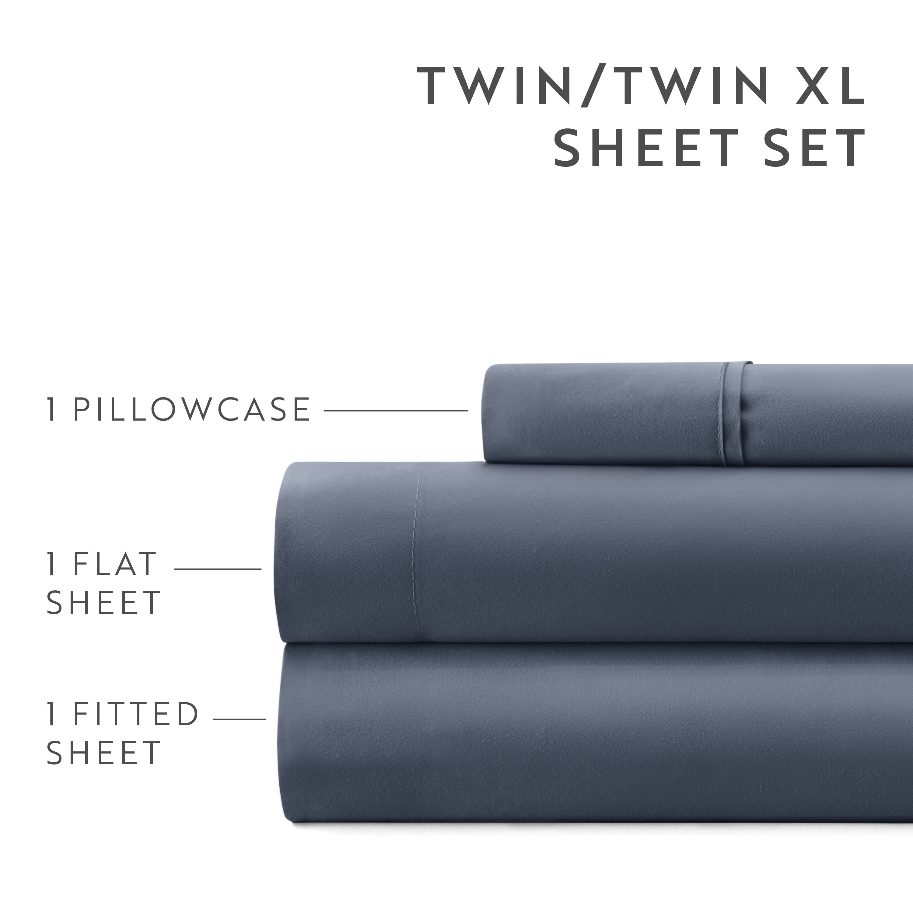 4-Piece Double Brushed Solid Sheet Set