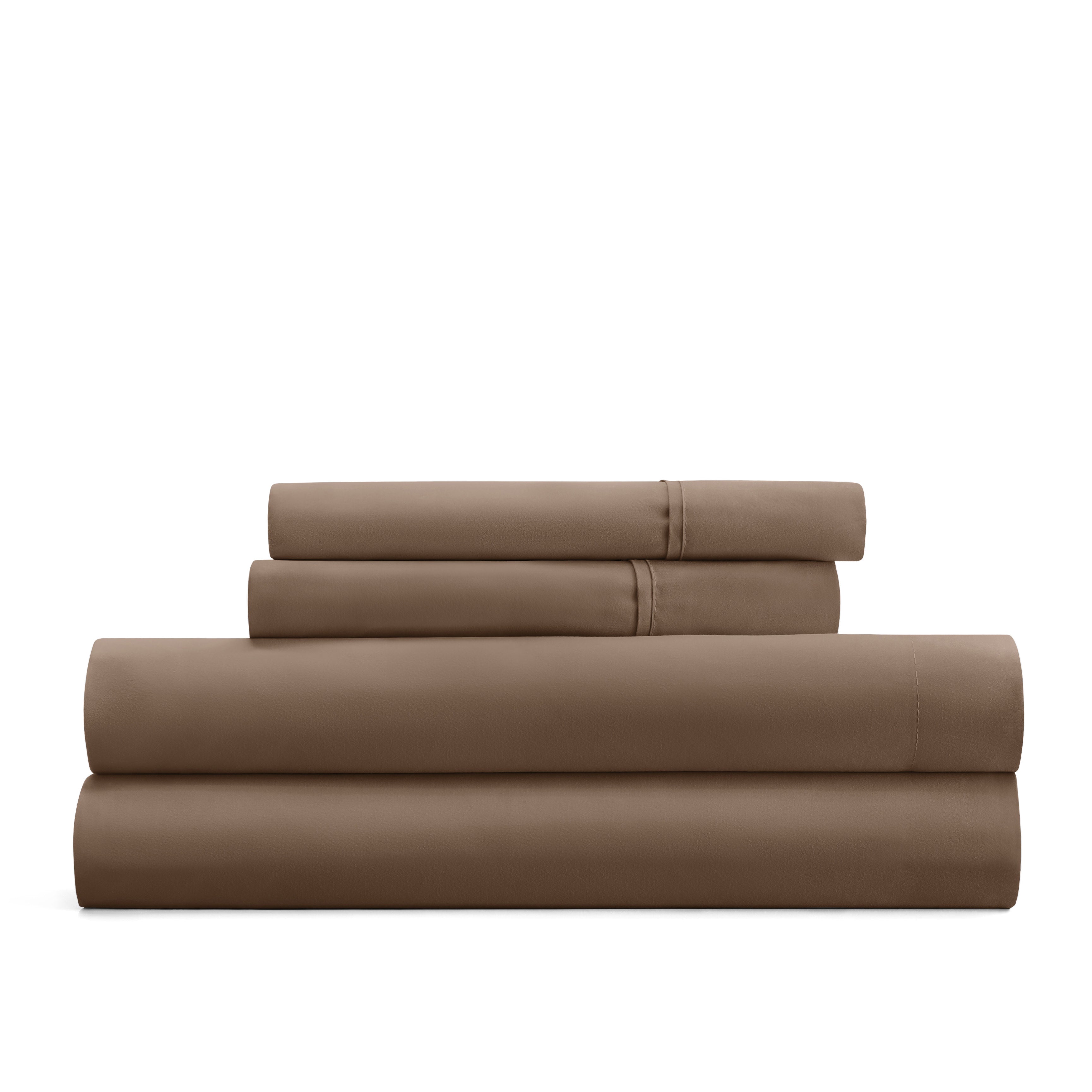 4-Piece Double Brushed Solid Sheet Set