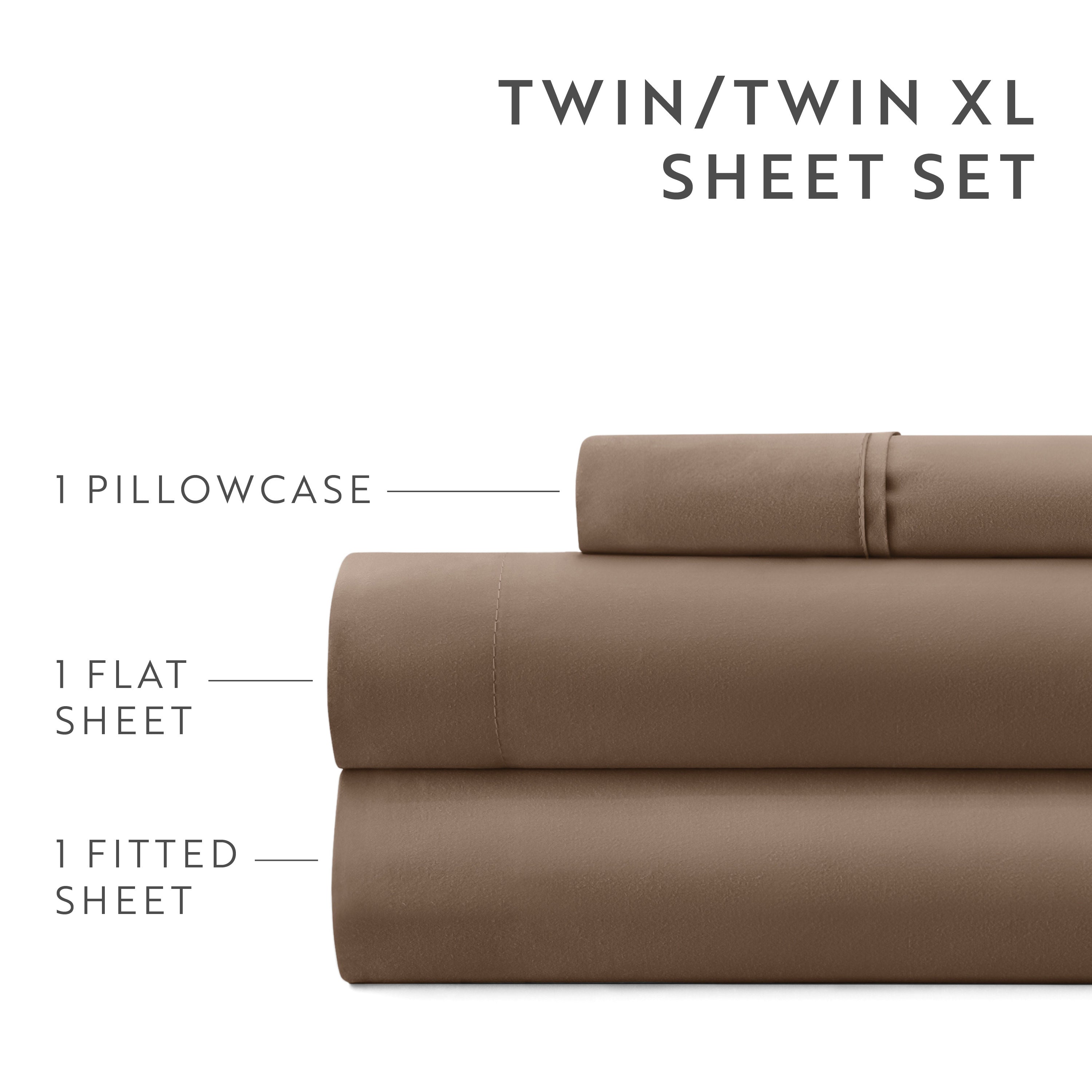 4-Piece Double Brushed Solid Sheet Set