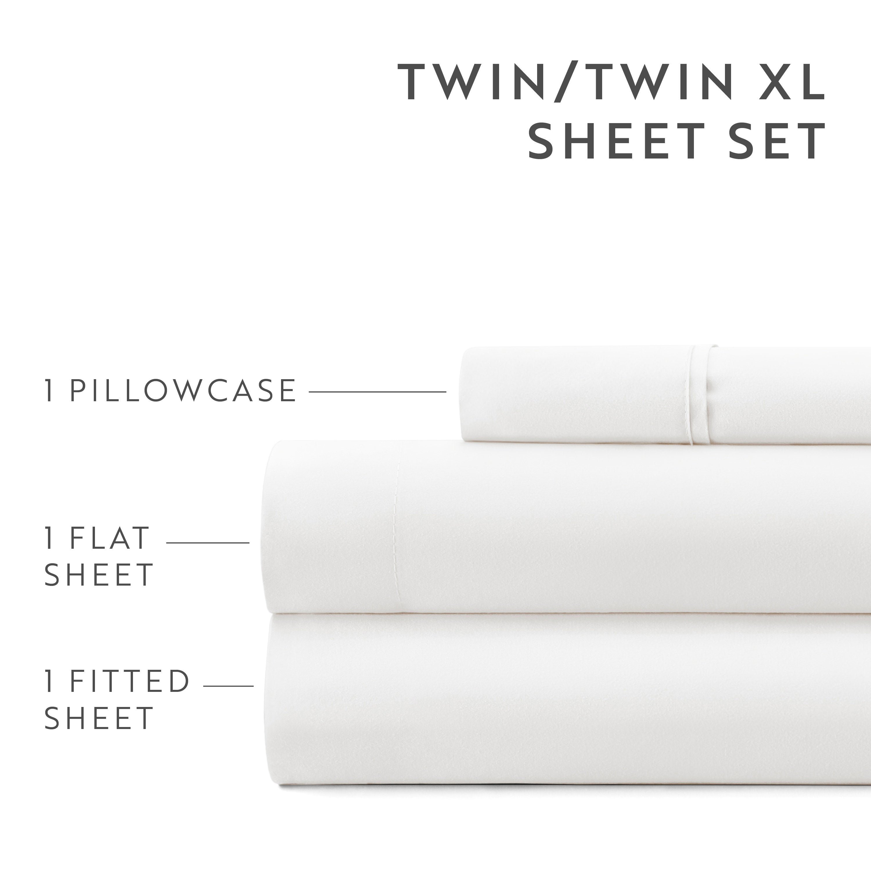 4-Piece Double Brushed Solid Sheet Set