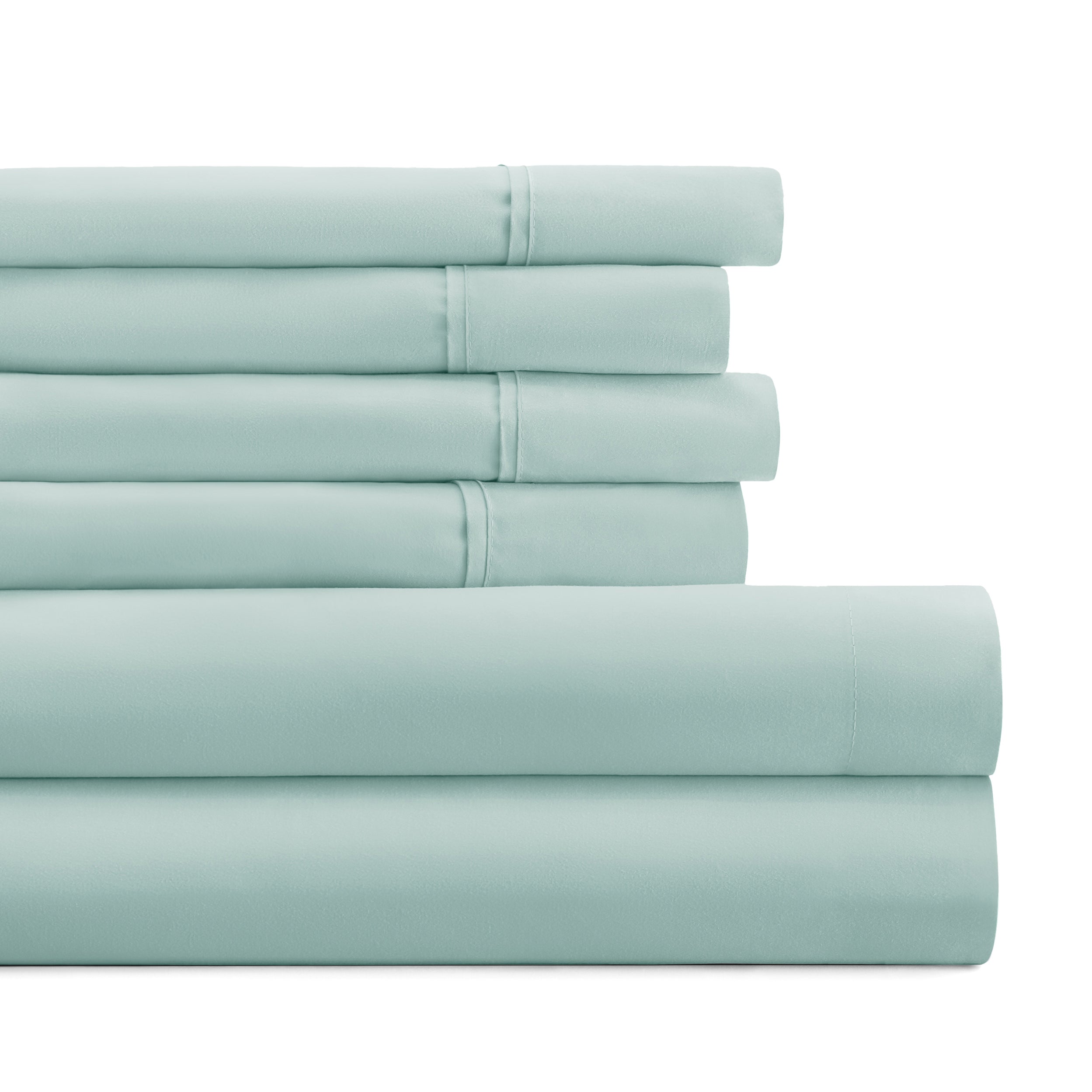 6-Piece Double Brushed Solid Sheet Set