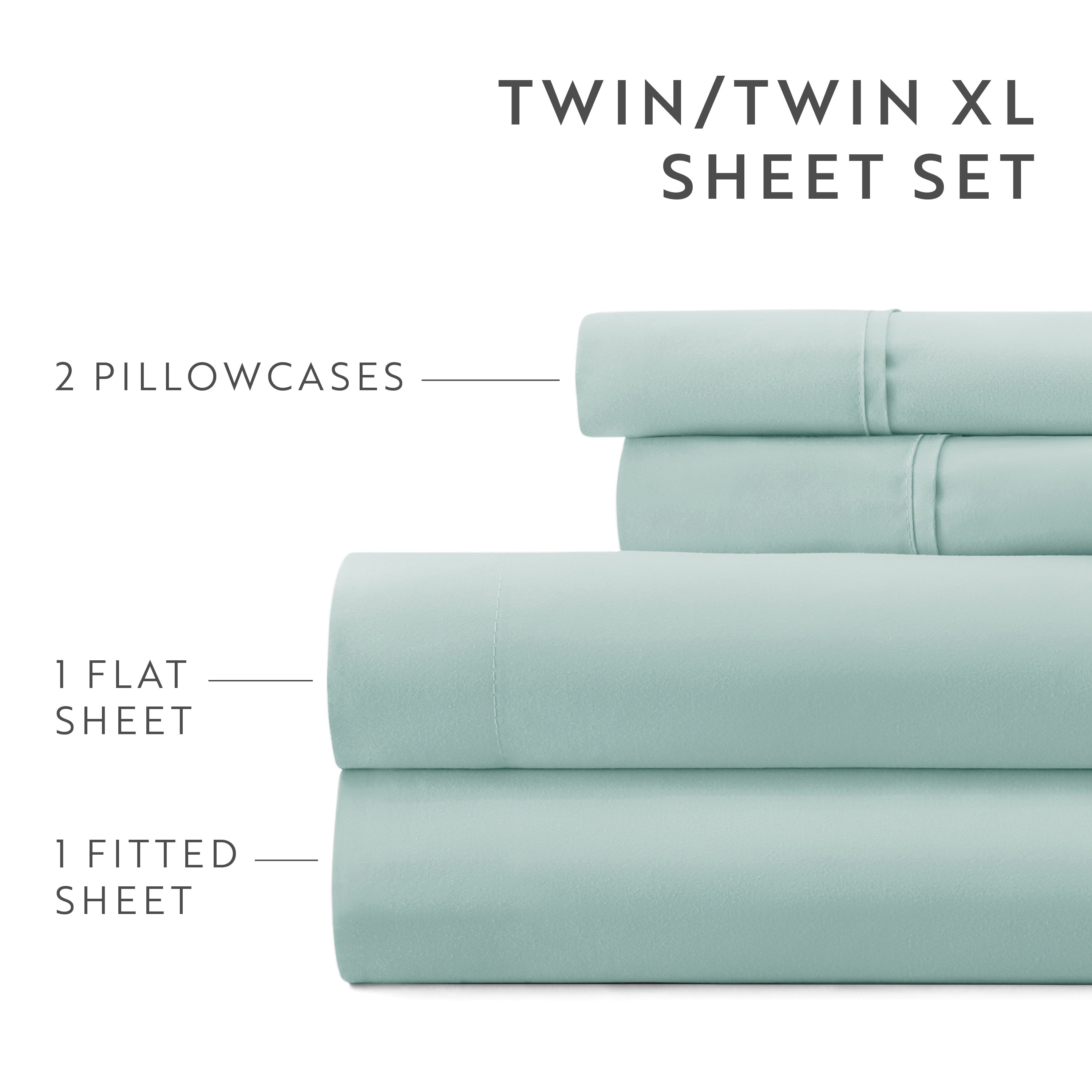 6-Piece Double Brushed Solid Sheet Set