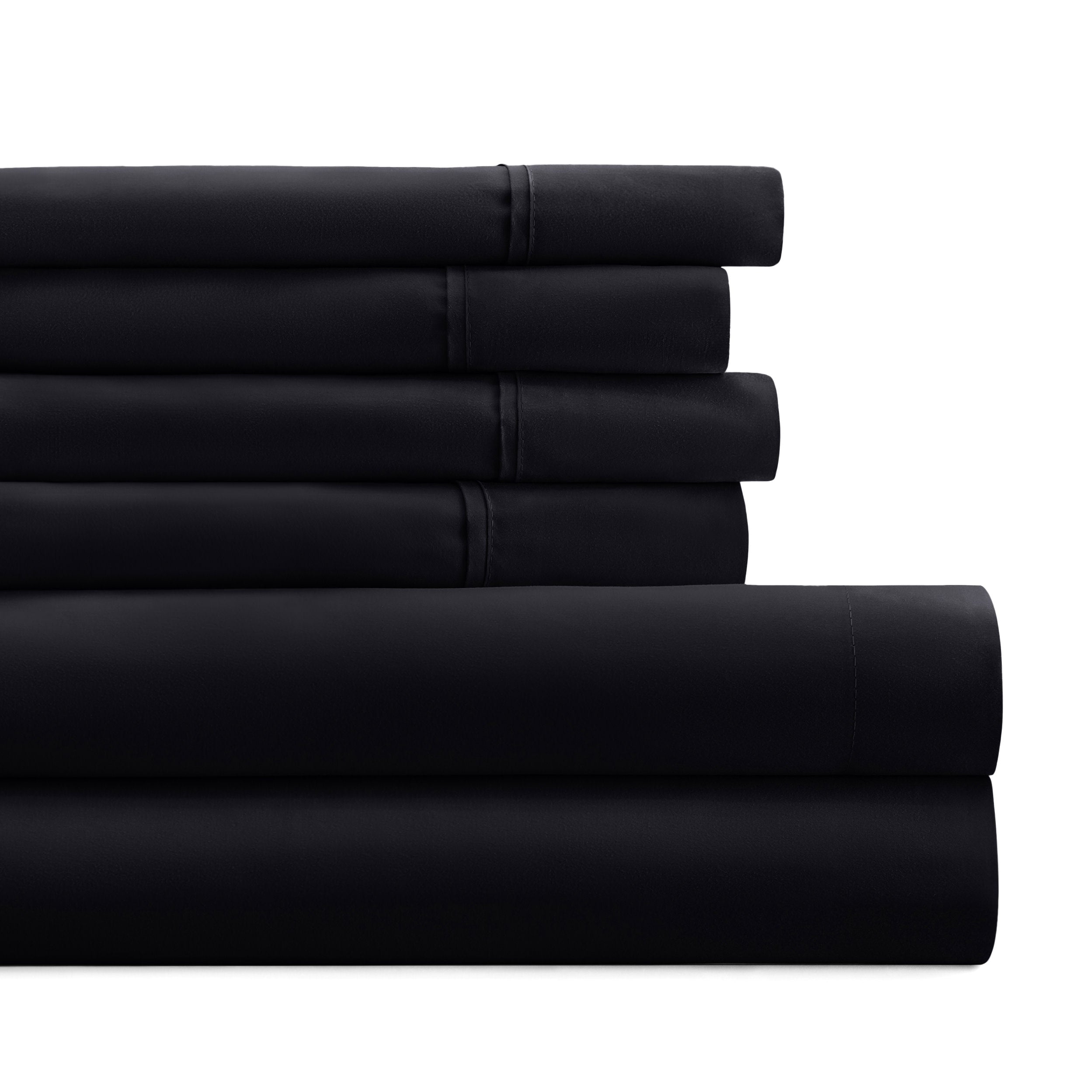 6-Piece Double Brushed Solid Sheet Set
