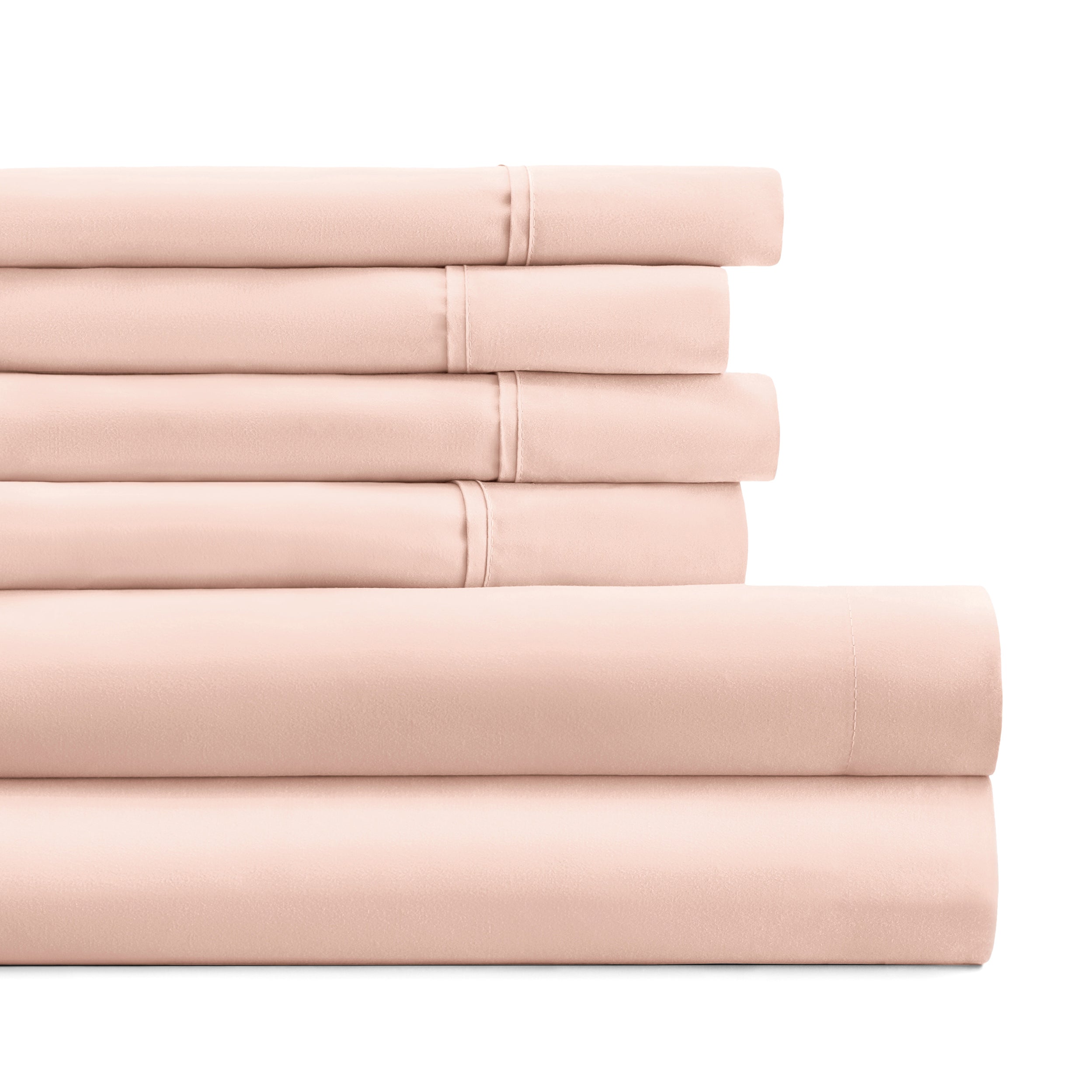 6-Piece Double Brushed Solid Sheet Set