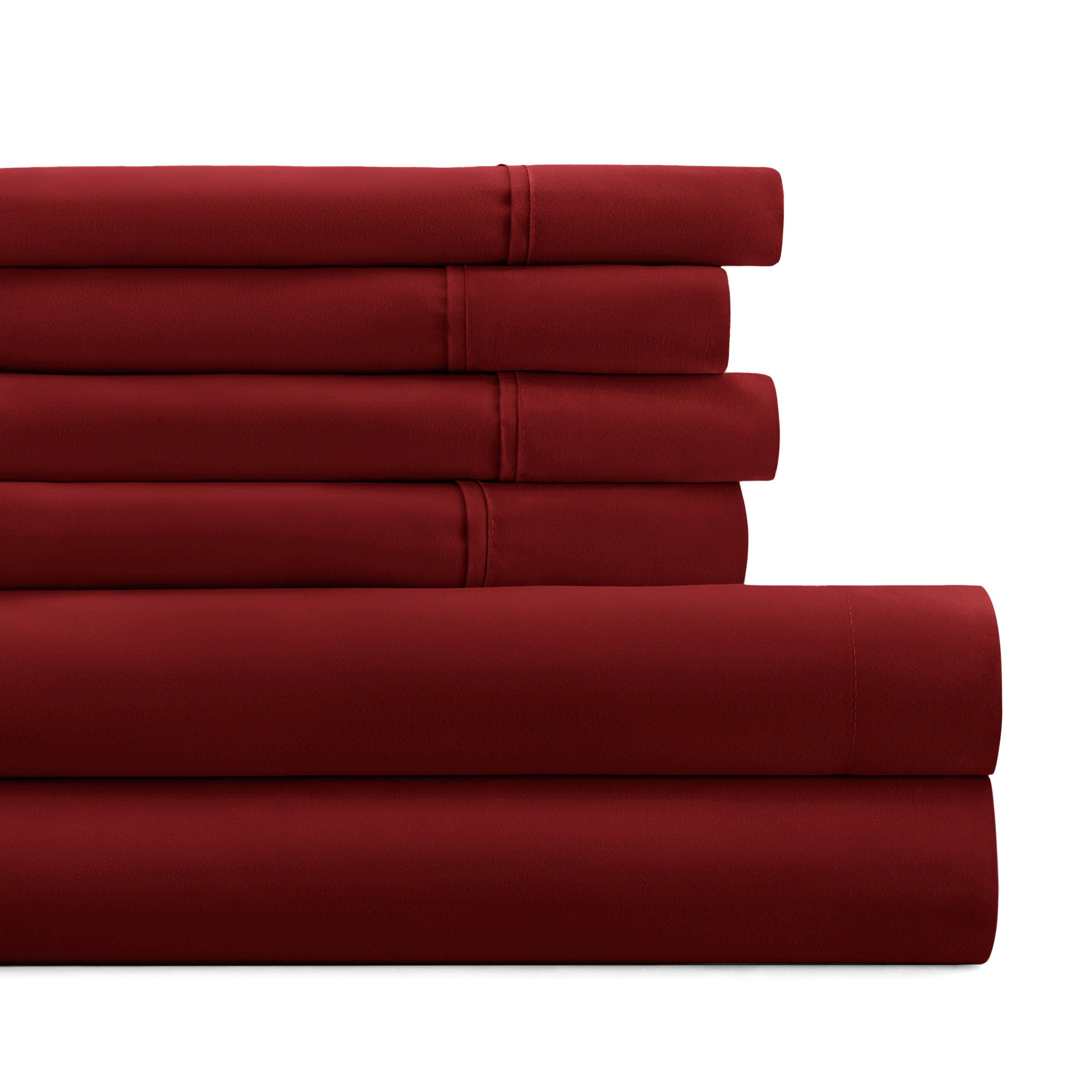 6-Piece Double Brushed Solid Sheet Set