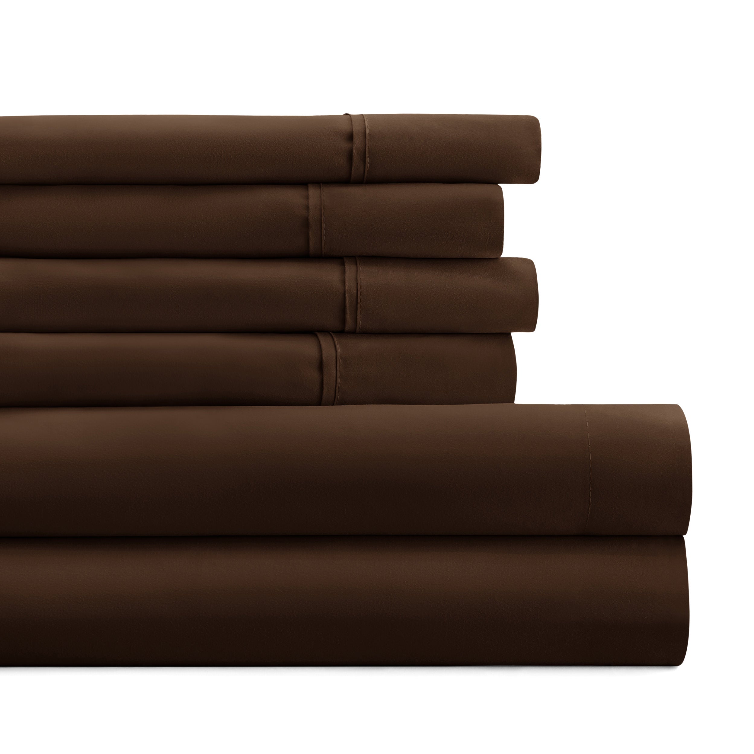 6-Piece Double Brushed Solid Sheet Set