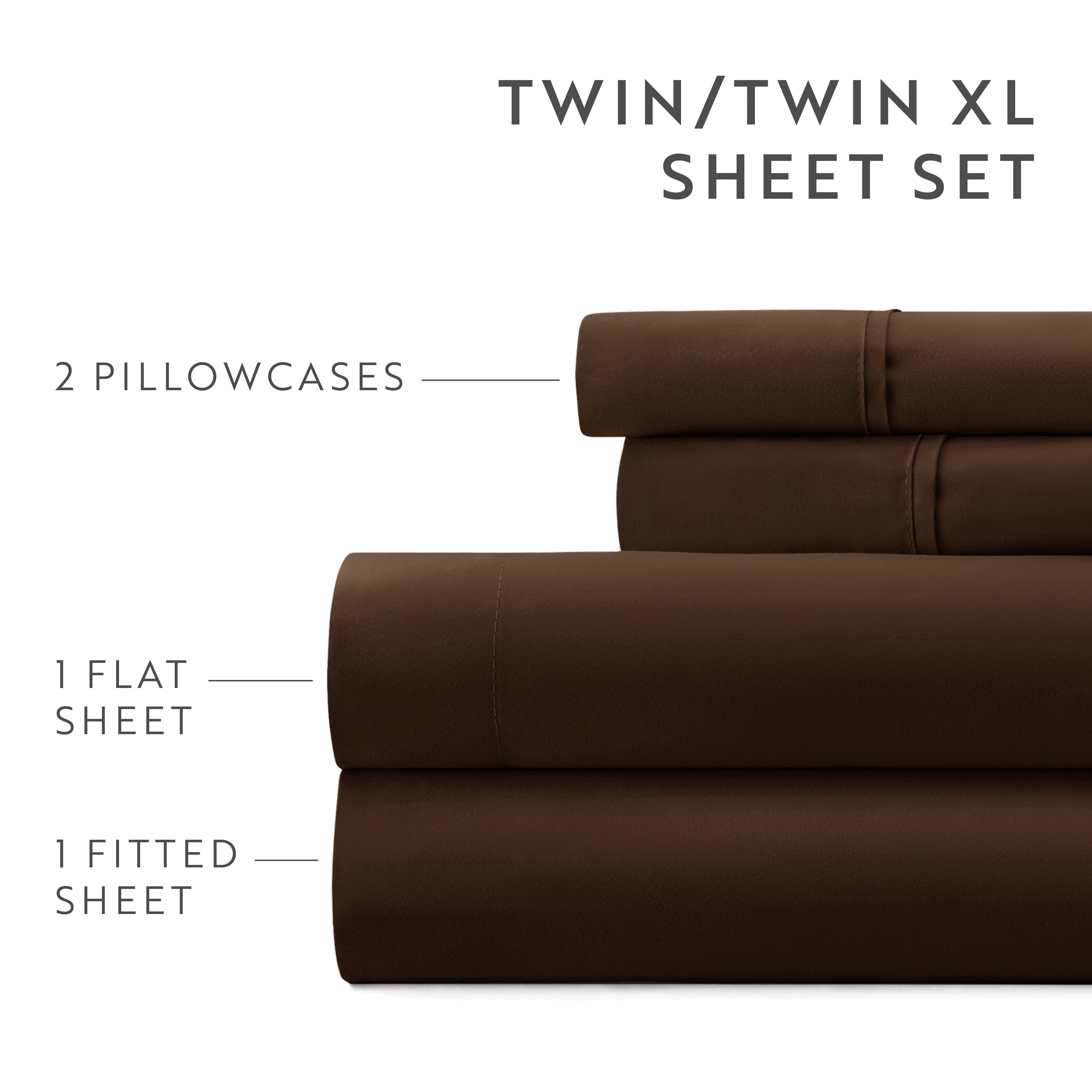 6-Piece Double Brushed Solid Sheet Set
