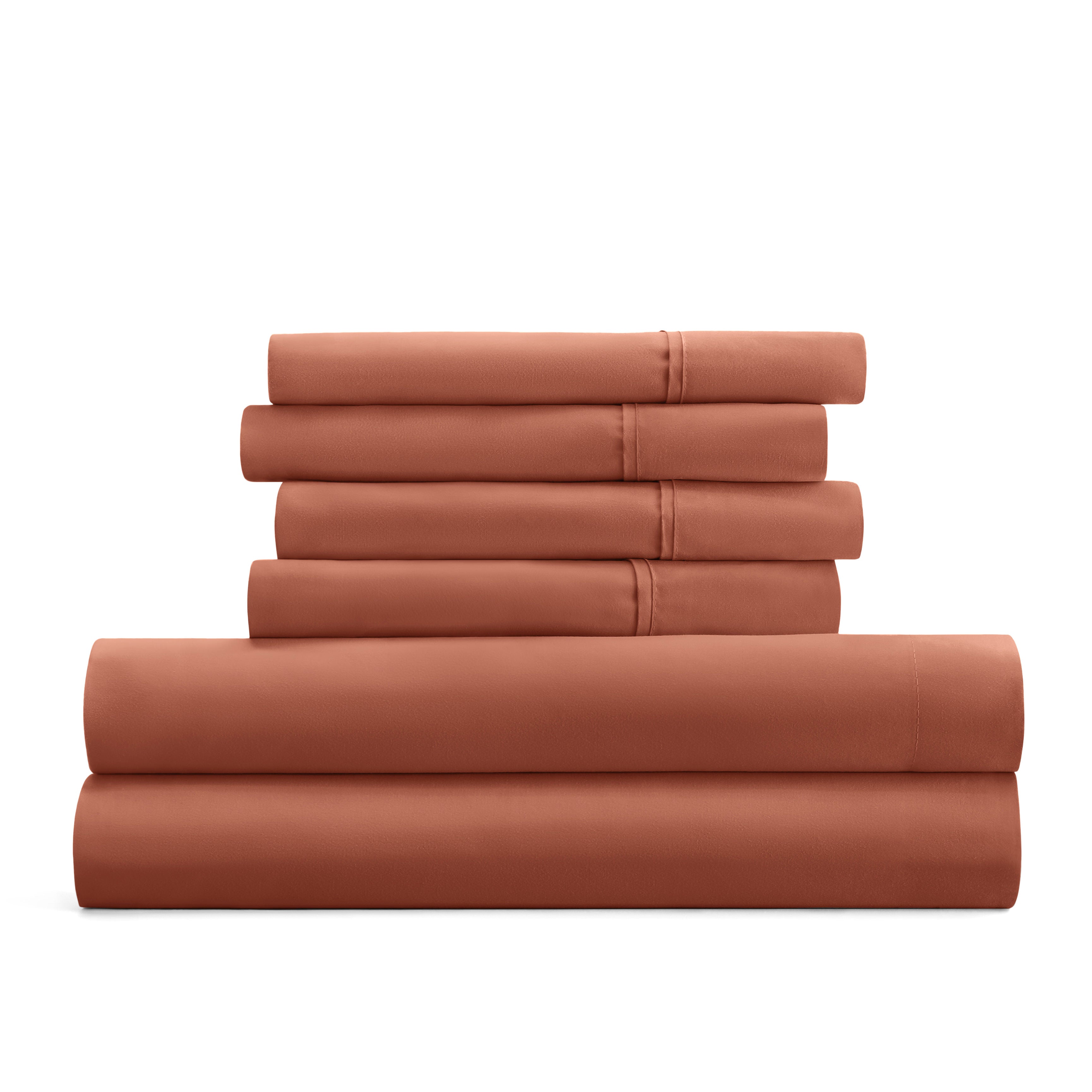 6-Piece Double Brushed Solid Sheet Set