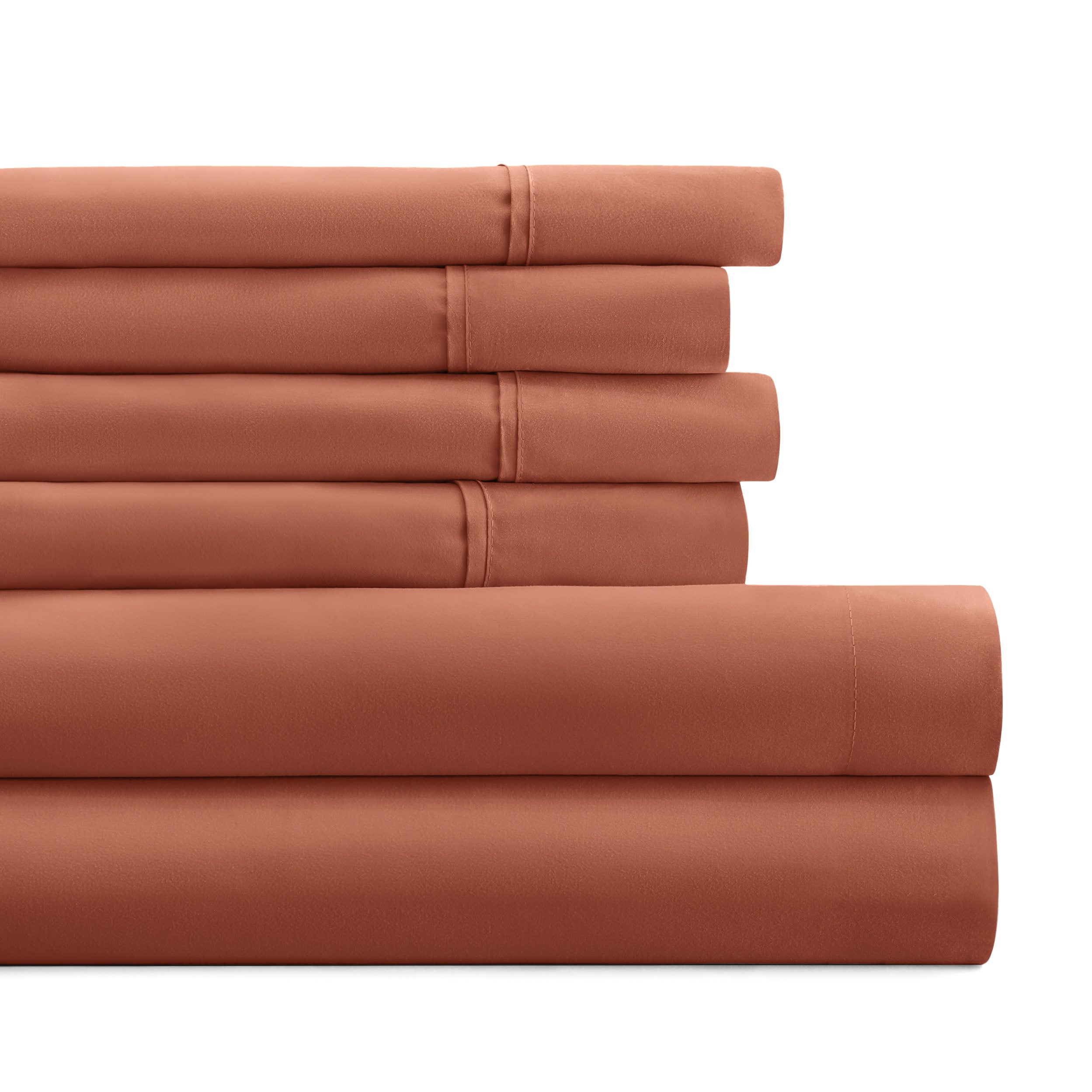 6-Piece Double Brushed Solid Sheet Set