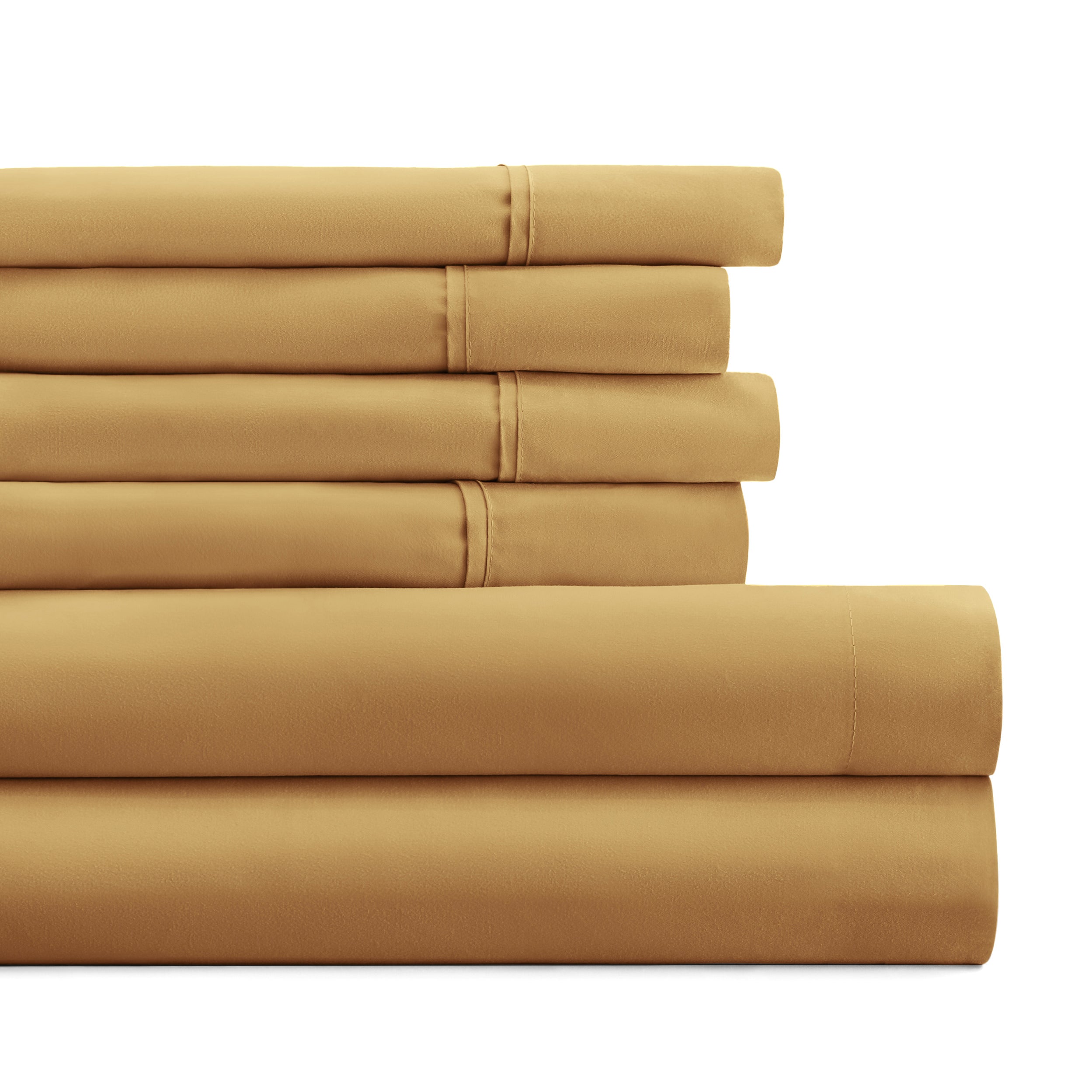 6-Piece Double Brushed Solid Sheet Set