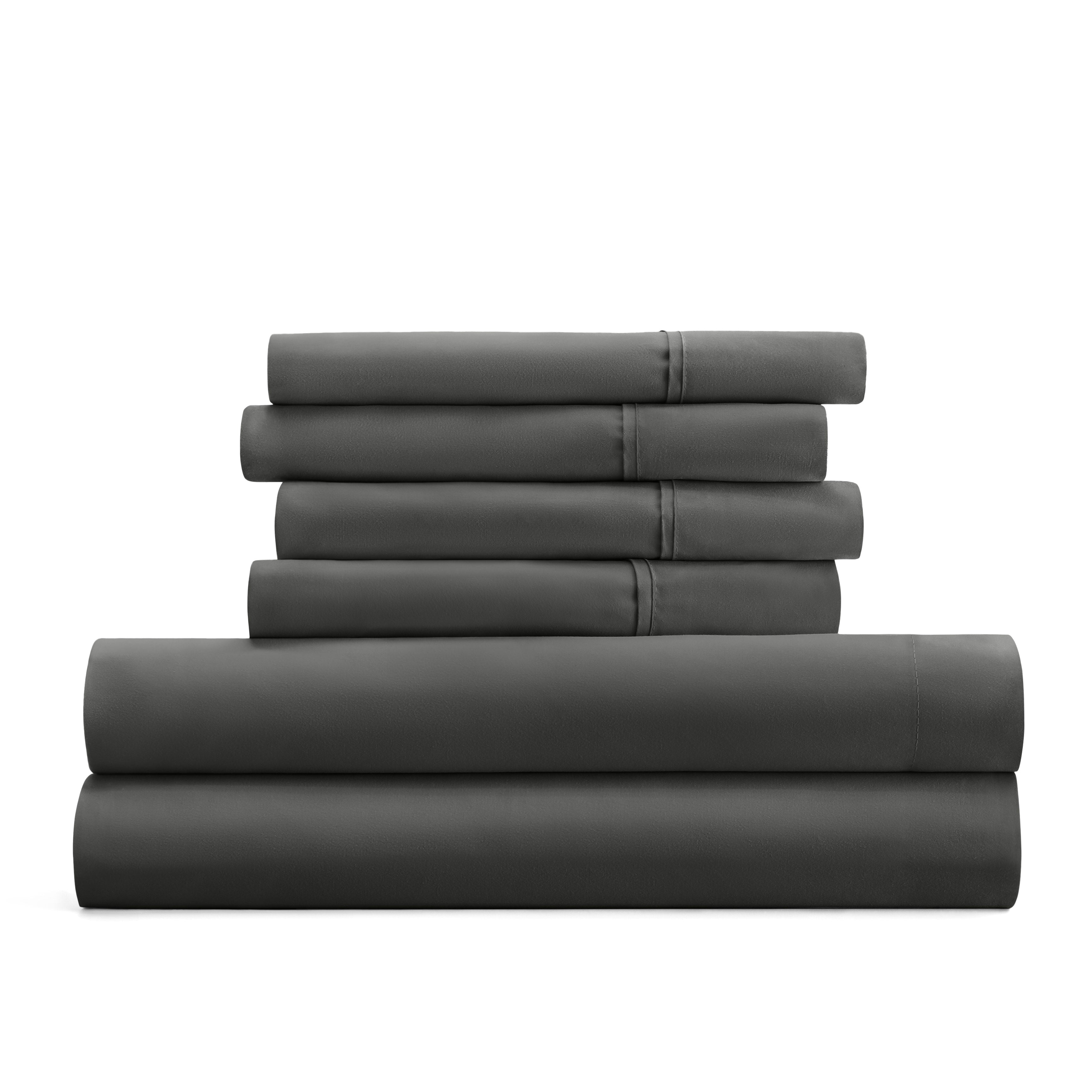 6-Piece Double Brushed Solid Sheet Set