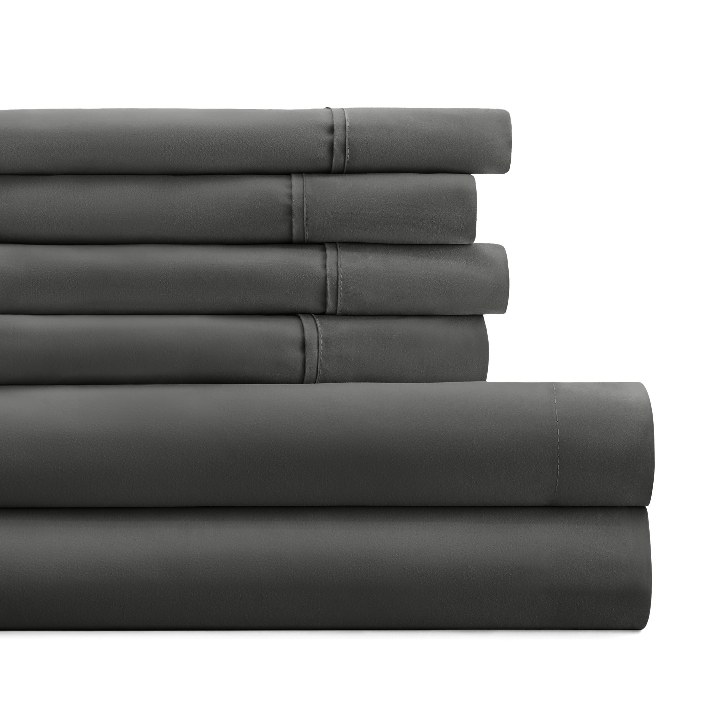 6-Piece Double Brushed Solid Sheet Set
