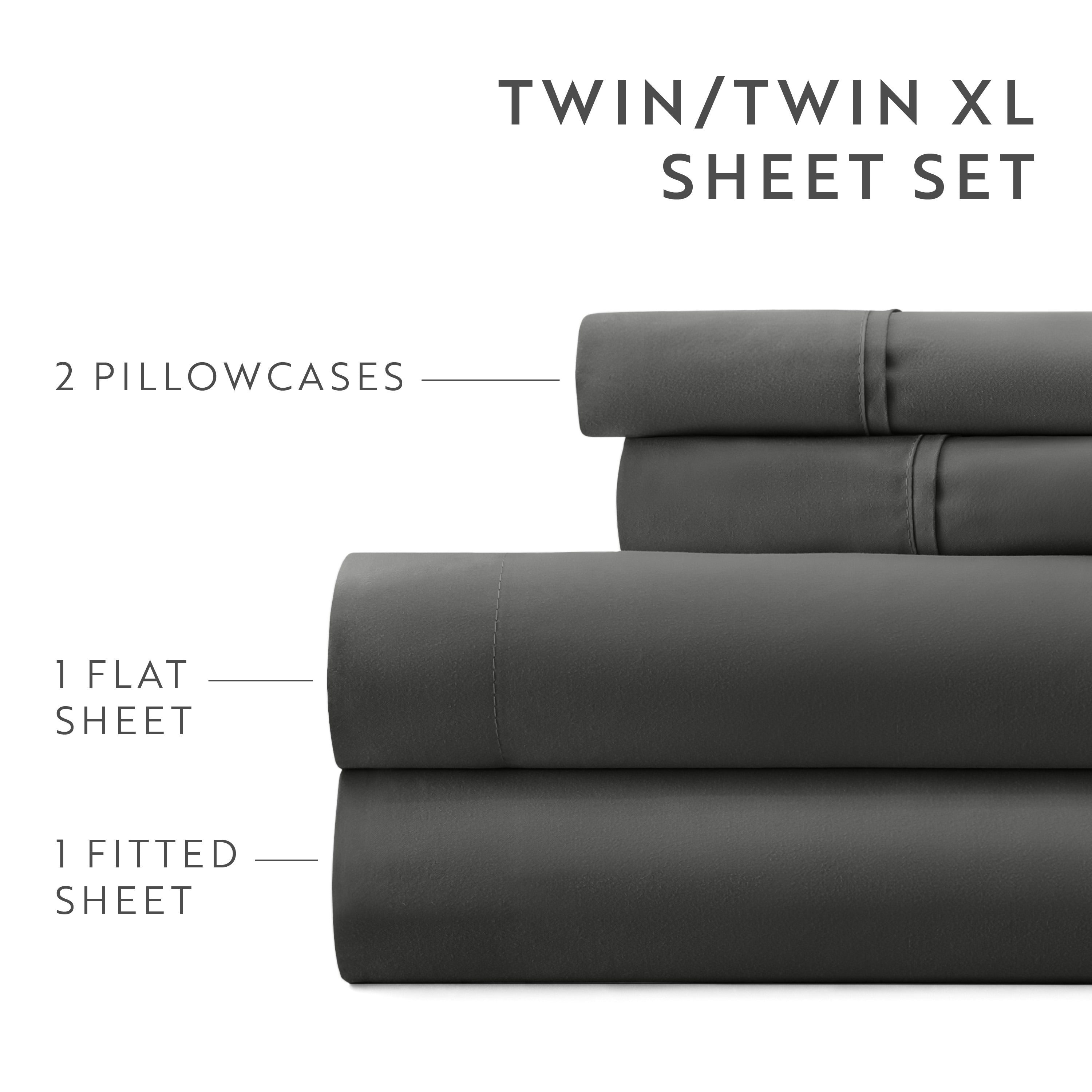 6-Piece Double Brushed Solid Sheet Set