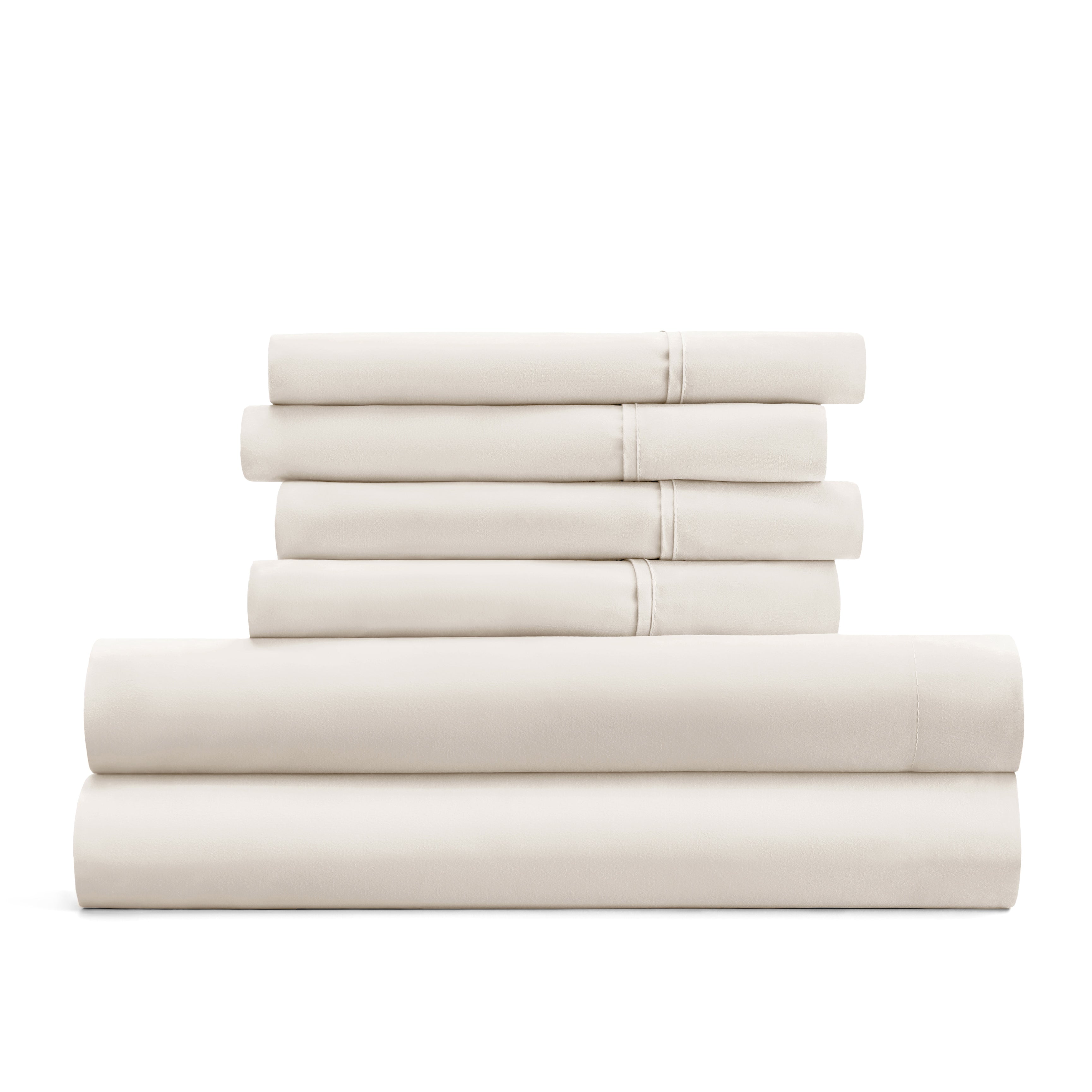 6-Piece Double Brushed Solid Sheet Set