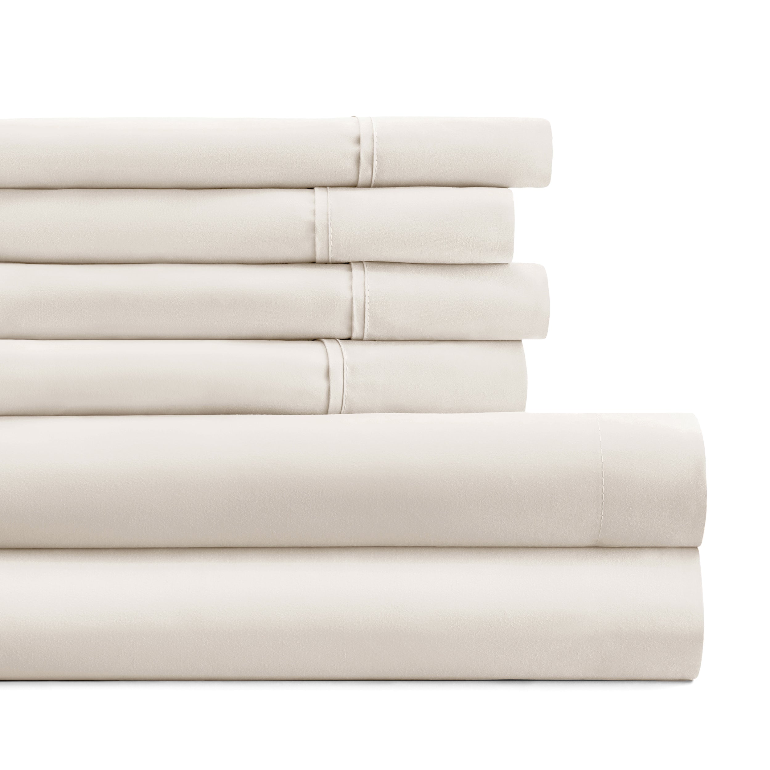 6-Piece Double Brushed Solid Sheet Set