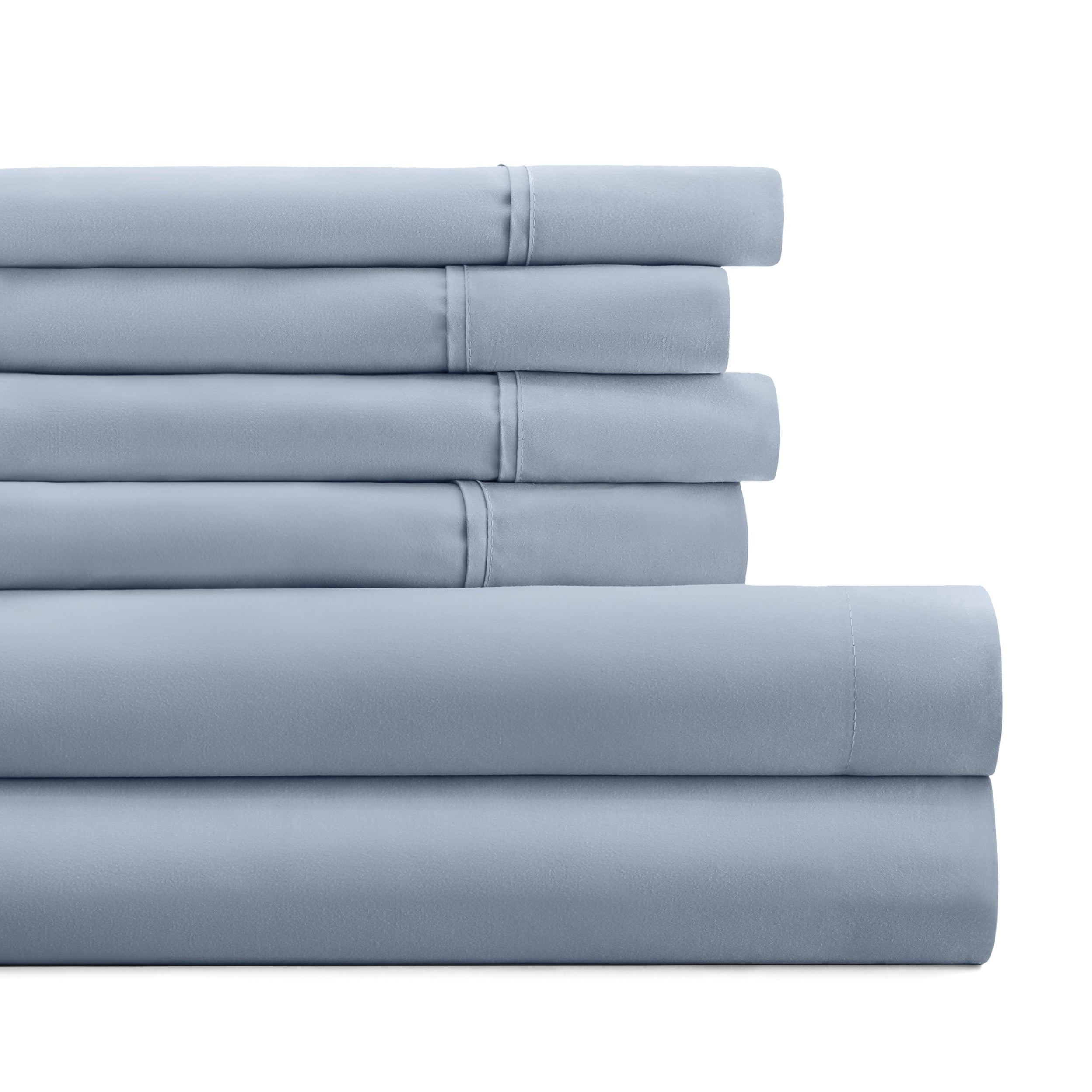 6-Piece Double Brushed Solid Sheet Set
